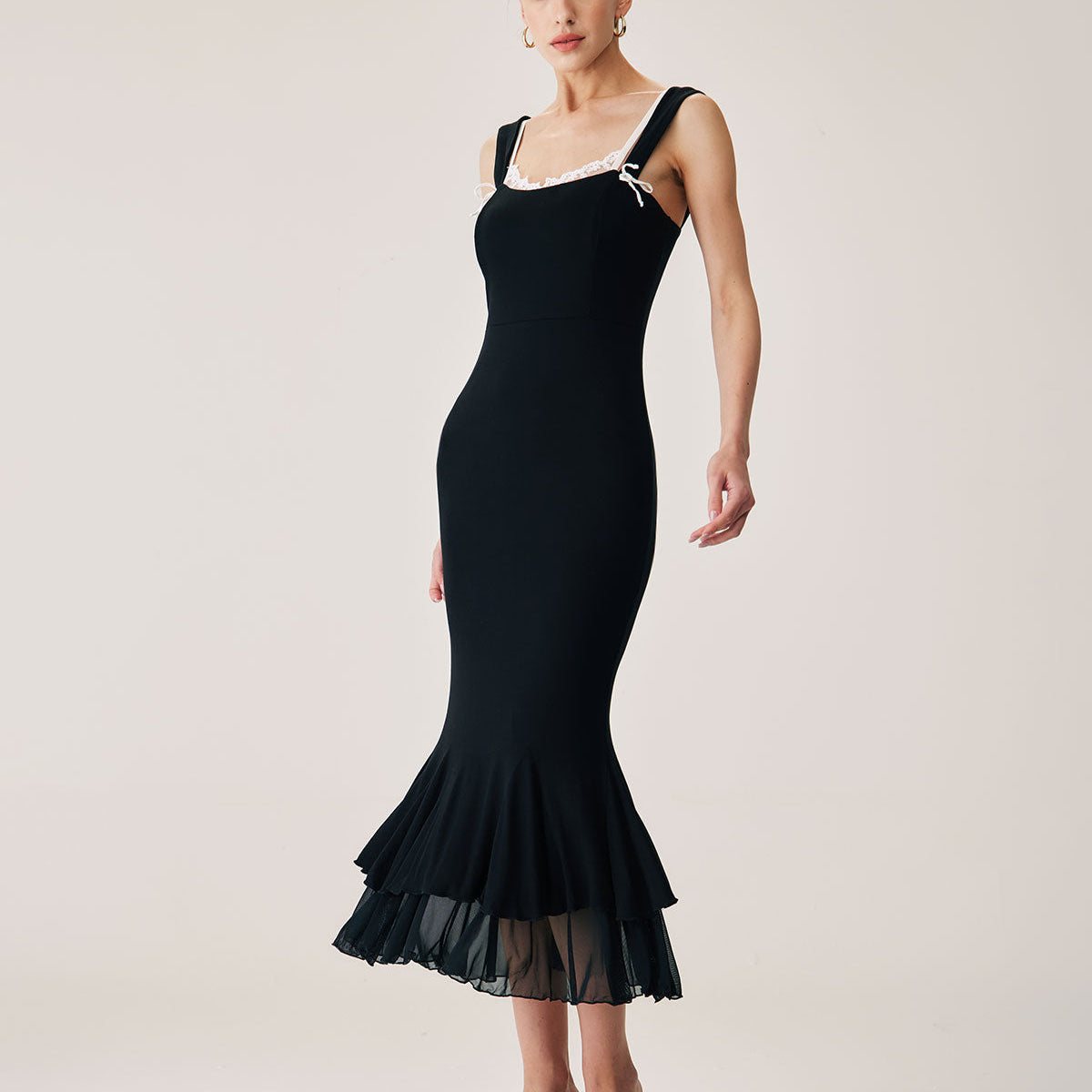 Belltoile Siyah Bodycon Slip Maxi Elbise