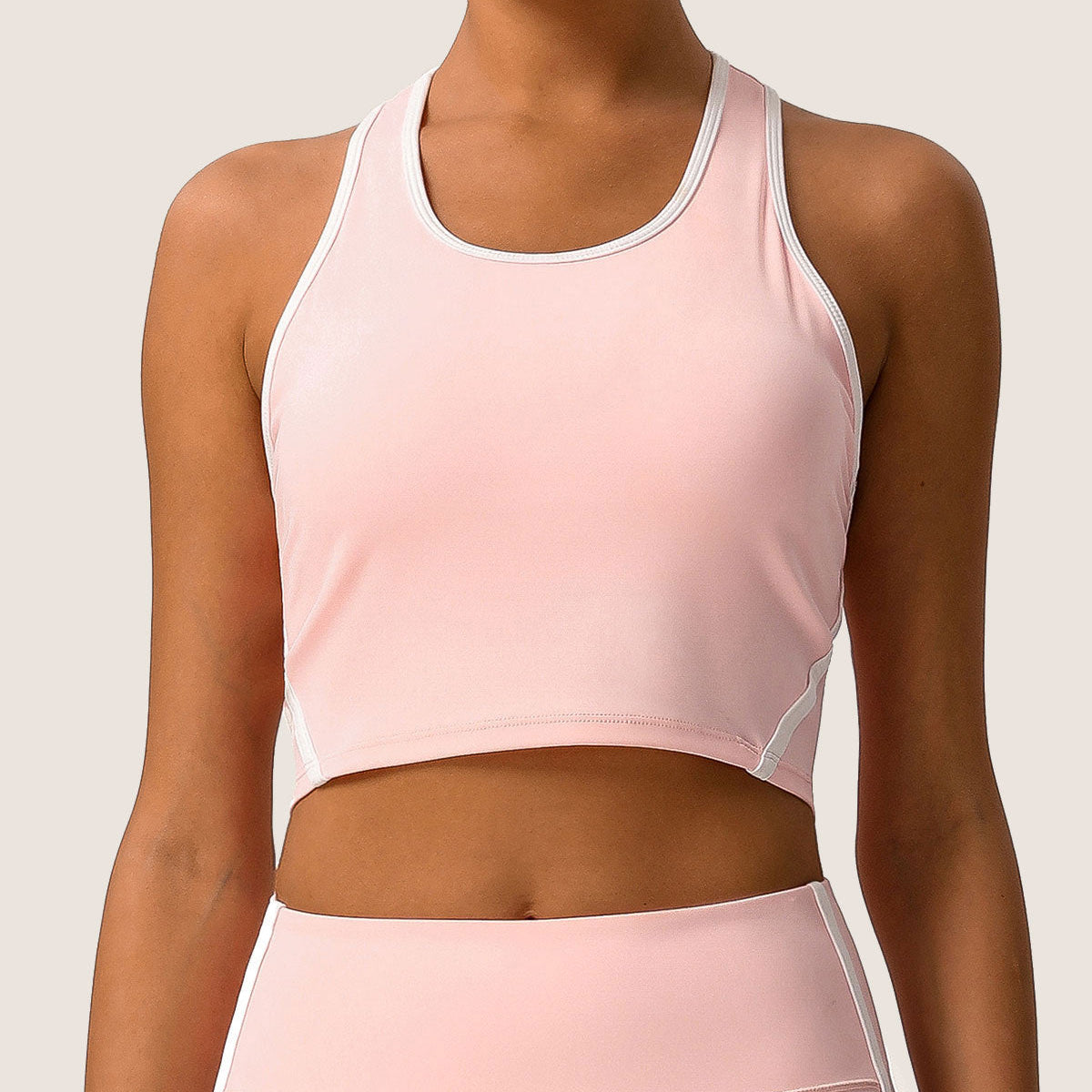 Belltoile™ Pembe Yuvarlak Yaka Yoga Atleti - Hafif Destekli