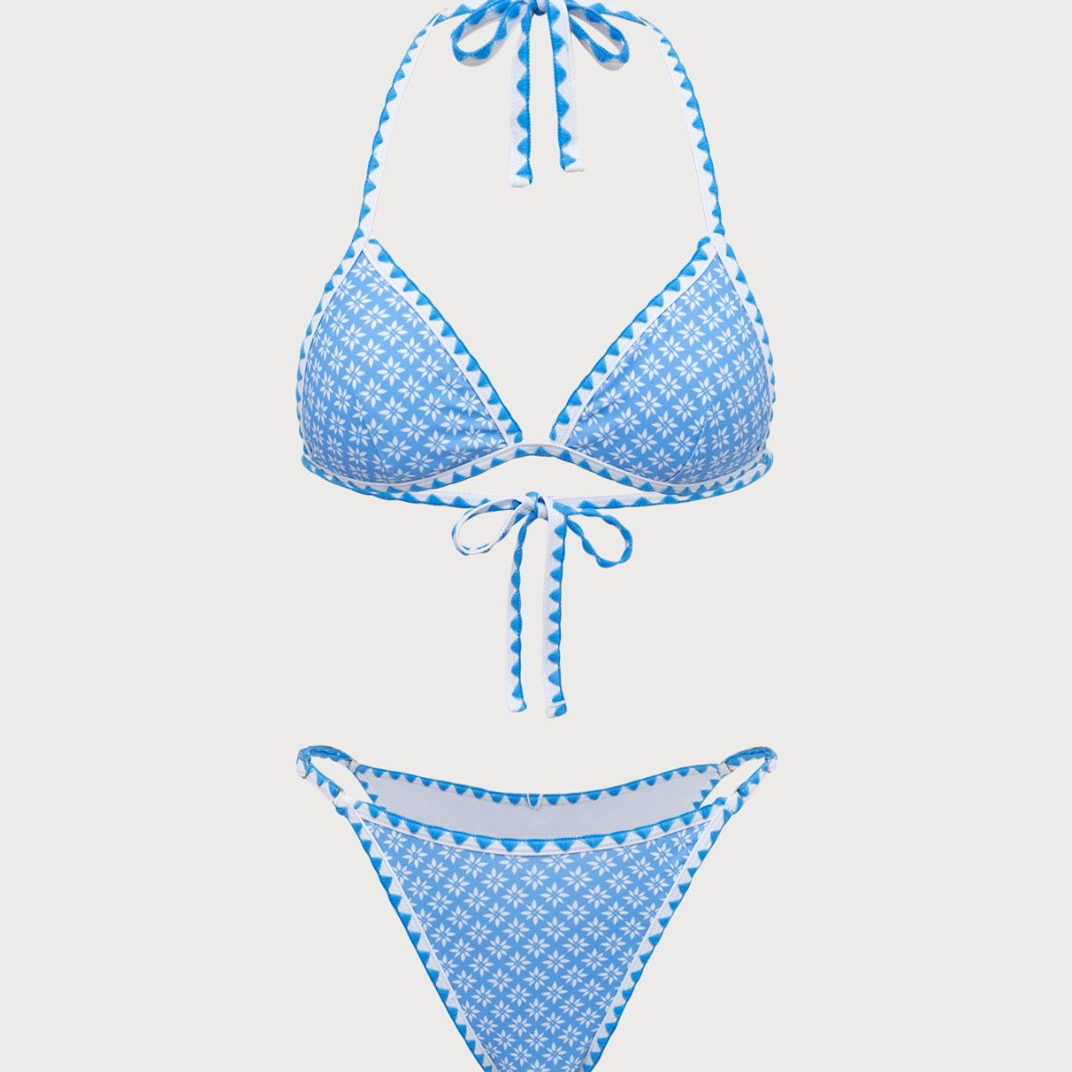 Belltoile™ Mavi İşlemeli Dantel Vintage Bikini Seti