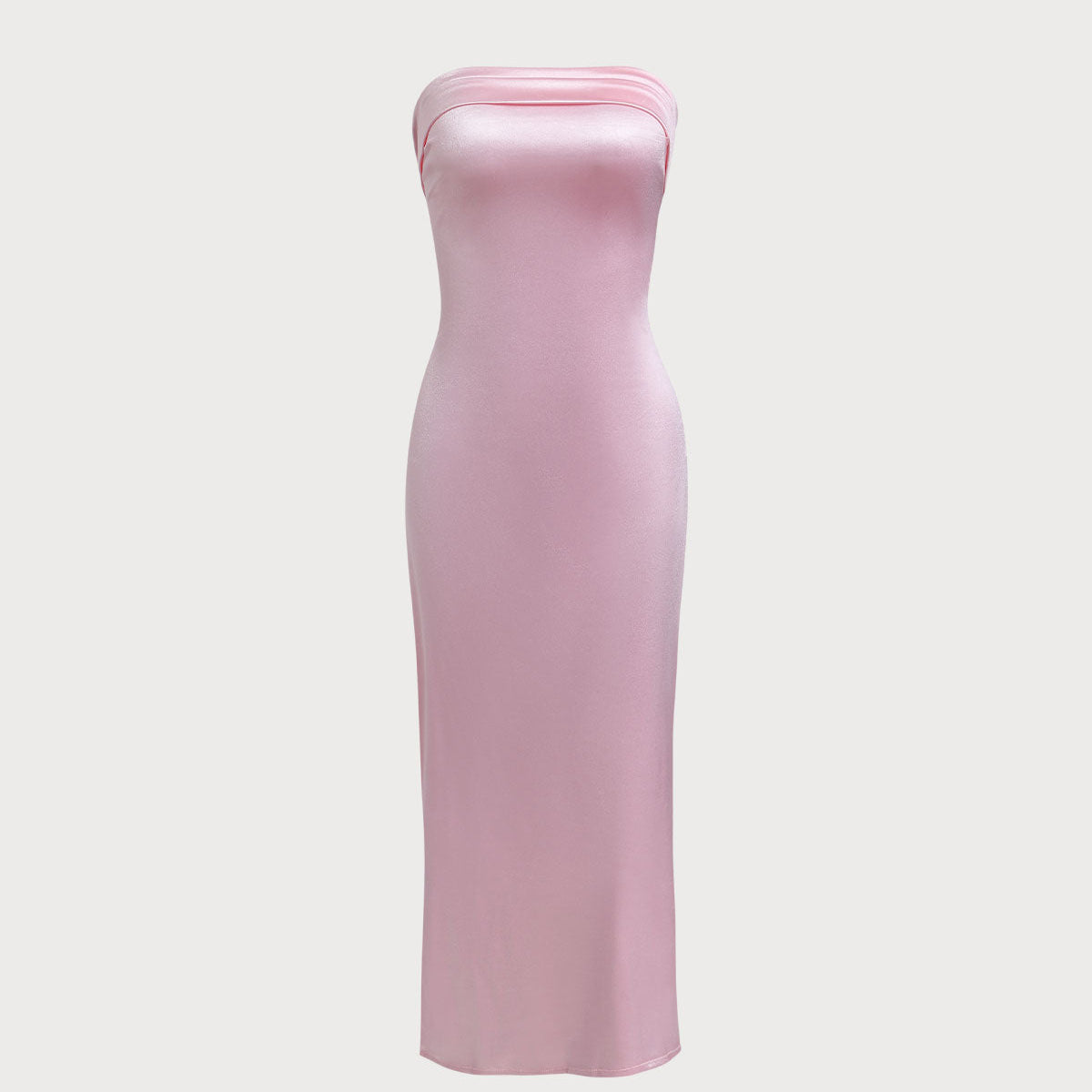 Belltoile Pembe Saten Straplez Uzun Elbise