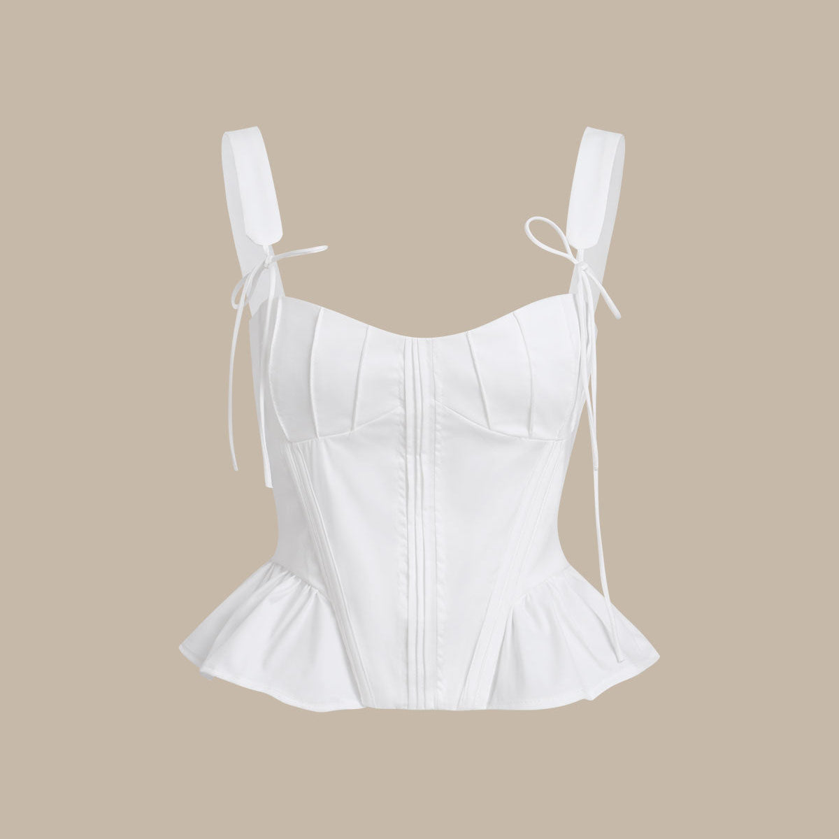 Belltoile™ Beyaz Dantelli Fırfırlı Cami Üst