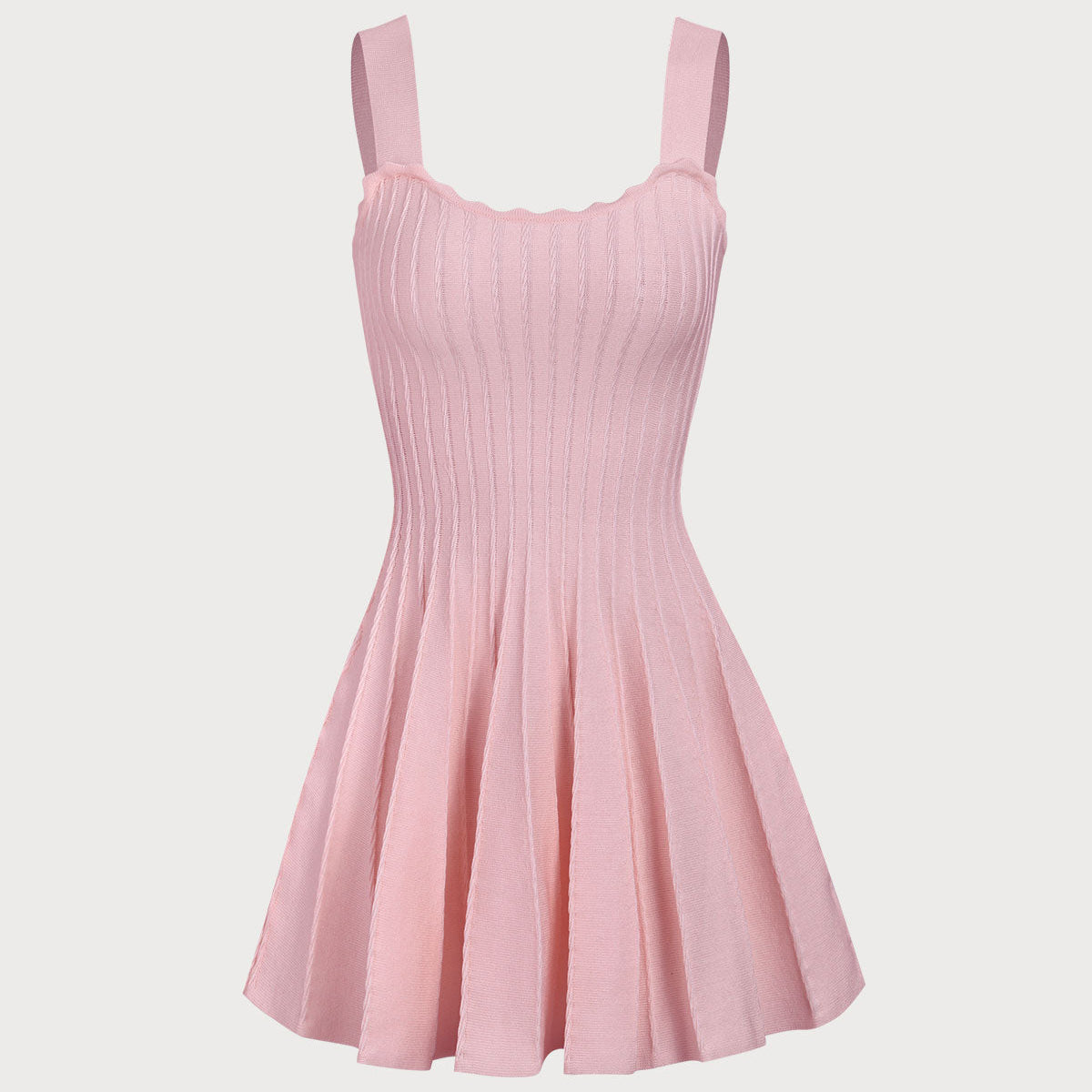 Belltoile™ Pembe Örme Slip Triko Elbise