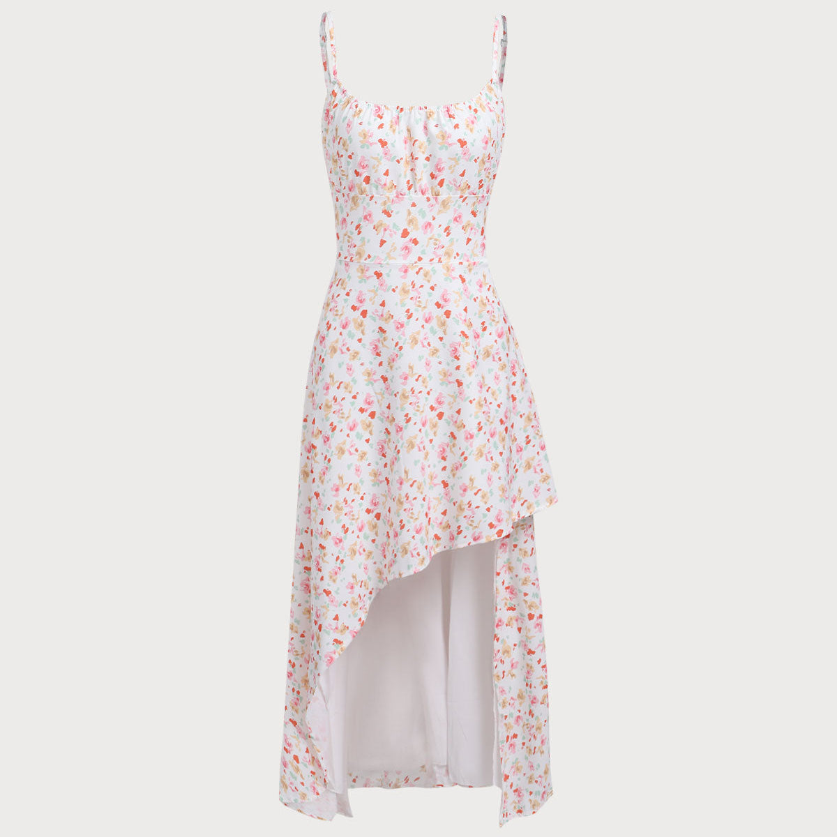 Belltoile Pembe Çiçekli Drapeli Slip Midi Elbise