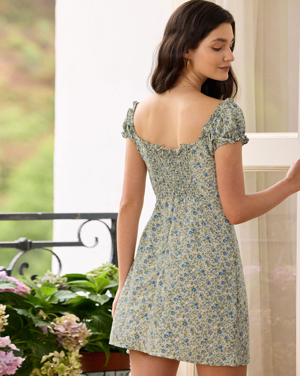 Belltoile™ Fırfırlı Kenarı Çiçekli Mini Elbise