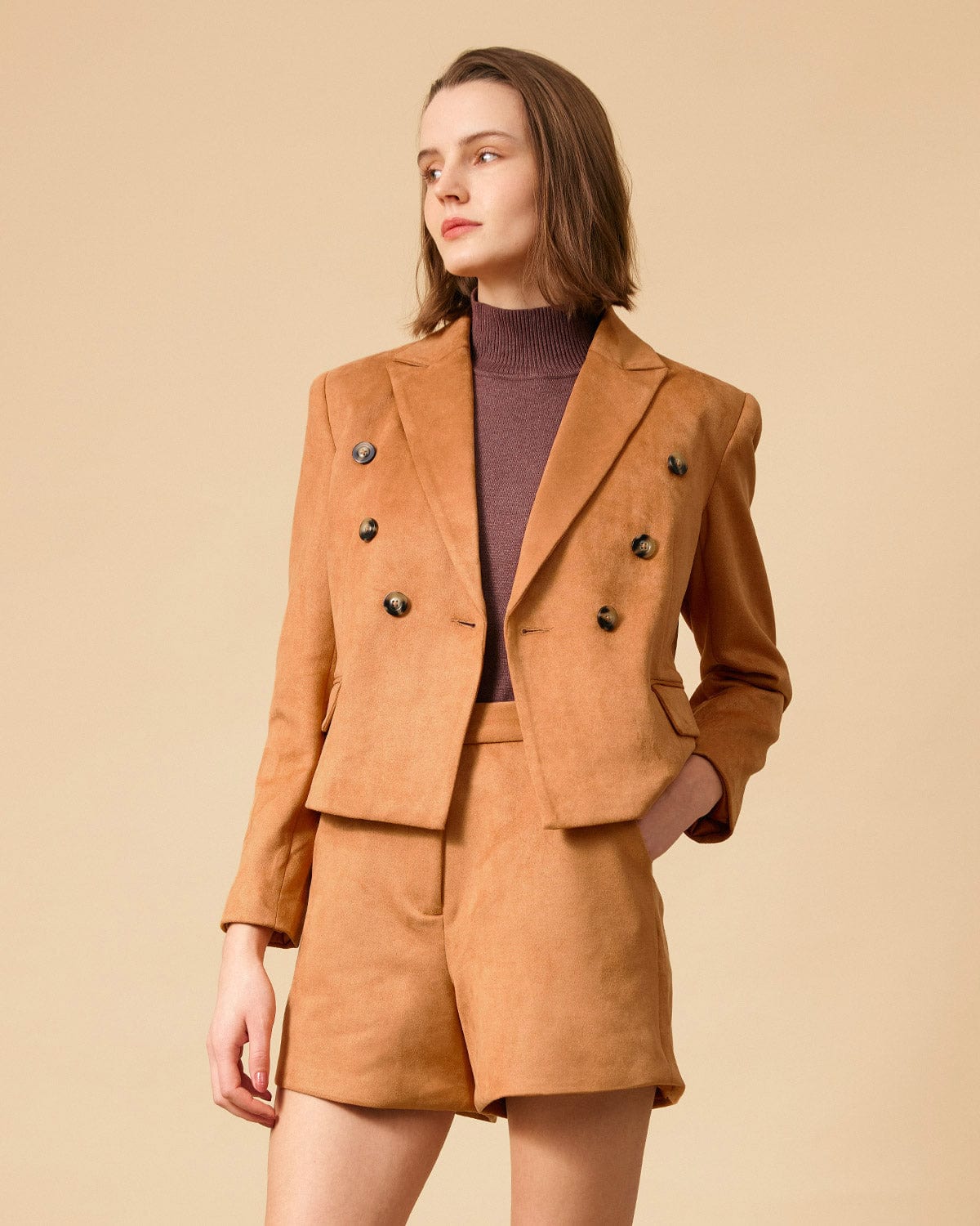 Belltoile™ Yakalı Düğmeli Süet Blazer