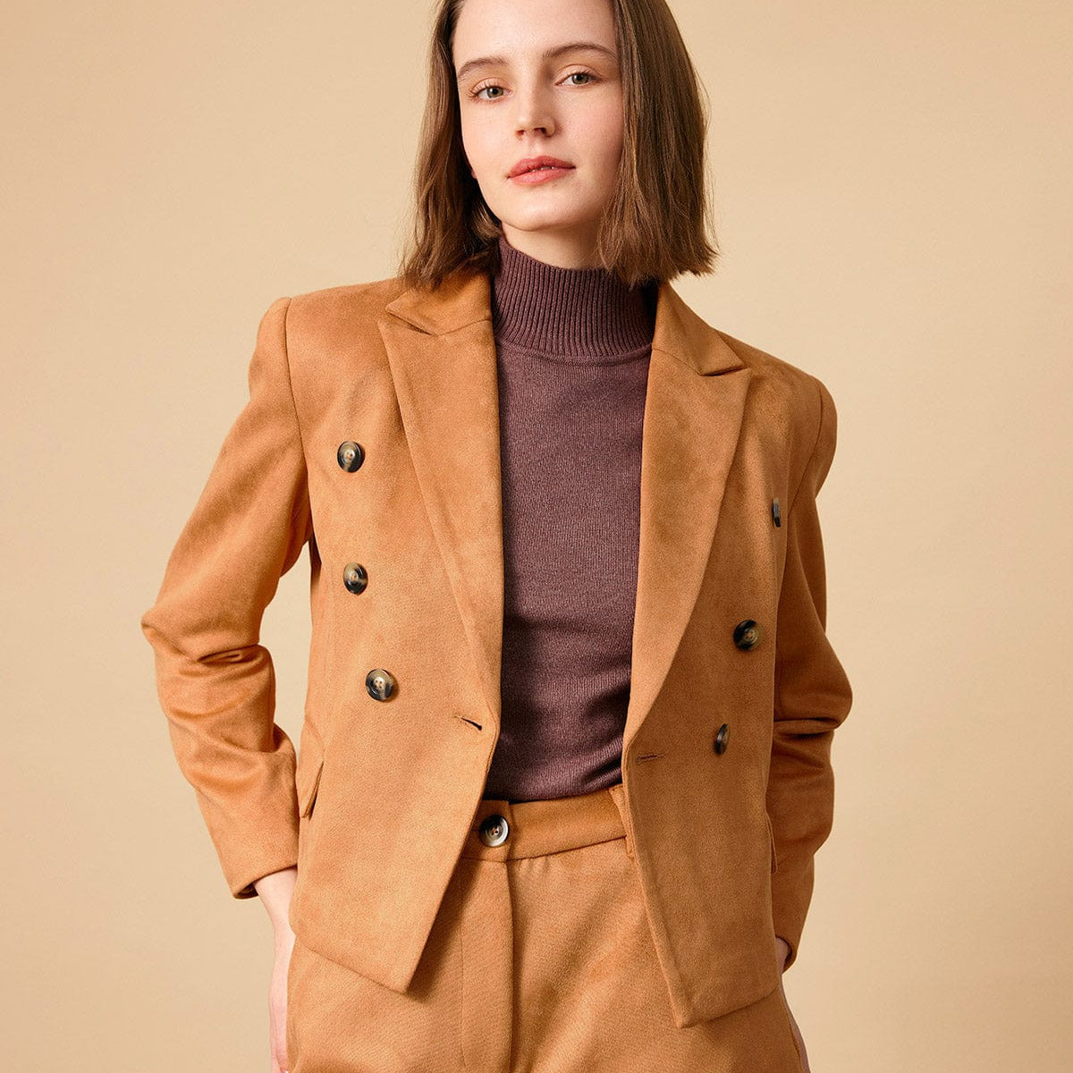 Belltoile™ Yakalı Düğmeli Süet Blazer