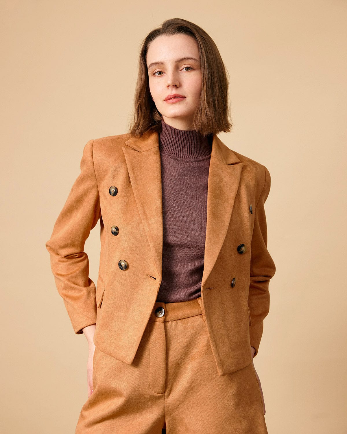 Belltoile™ Yakalı Düğmeli Süet Blazer