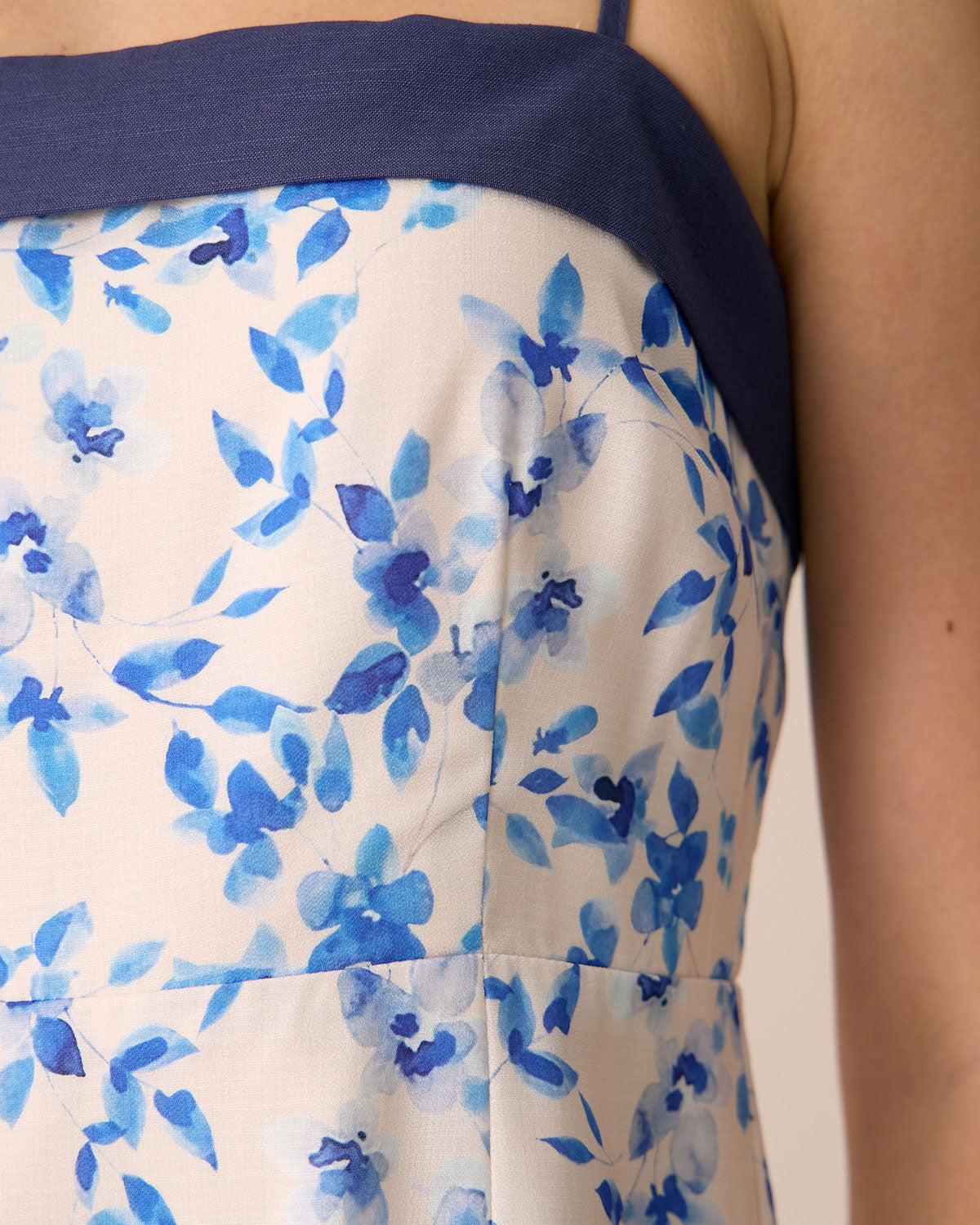 Belltoile™ Kadın Mavi Çiçekli Slip Mini Elbise
