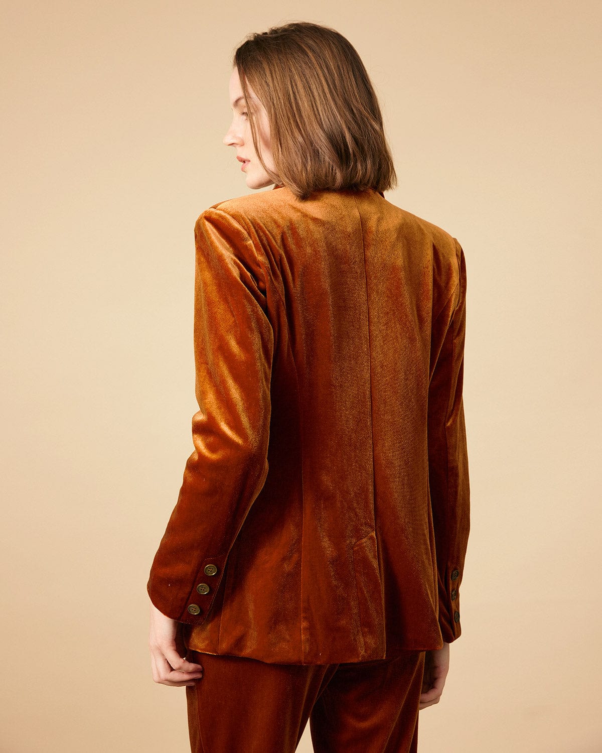 Belltoile™ Yakalı Kruvaze Kadife Blazer