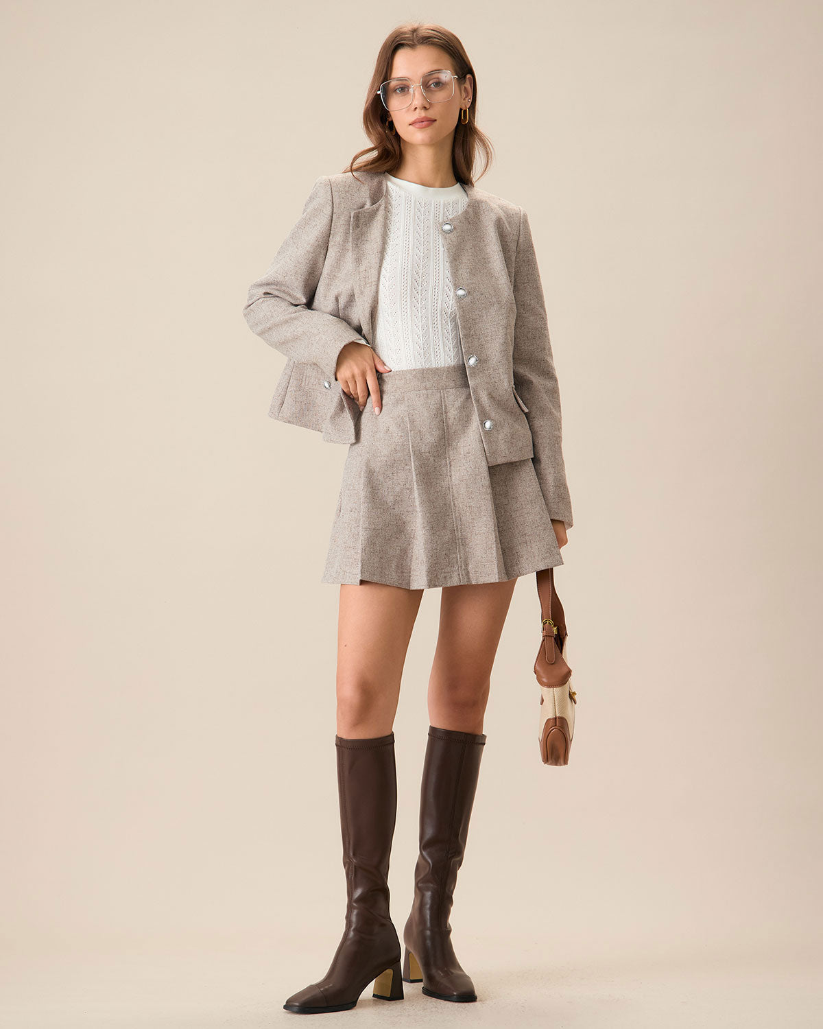 Belltoile™ Haki Cepli Piliseli Mini Etek