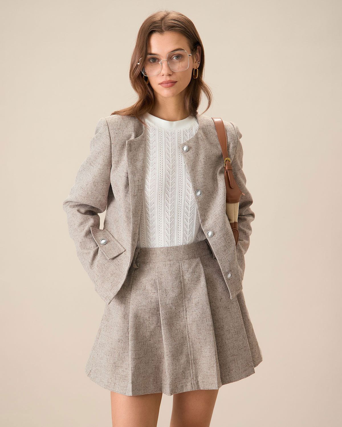 Belltoile™ Haki Cepli Piliseli Mini Etek