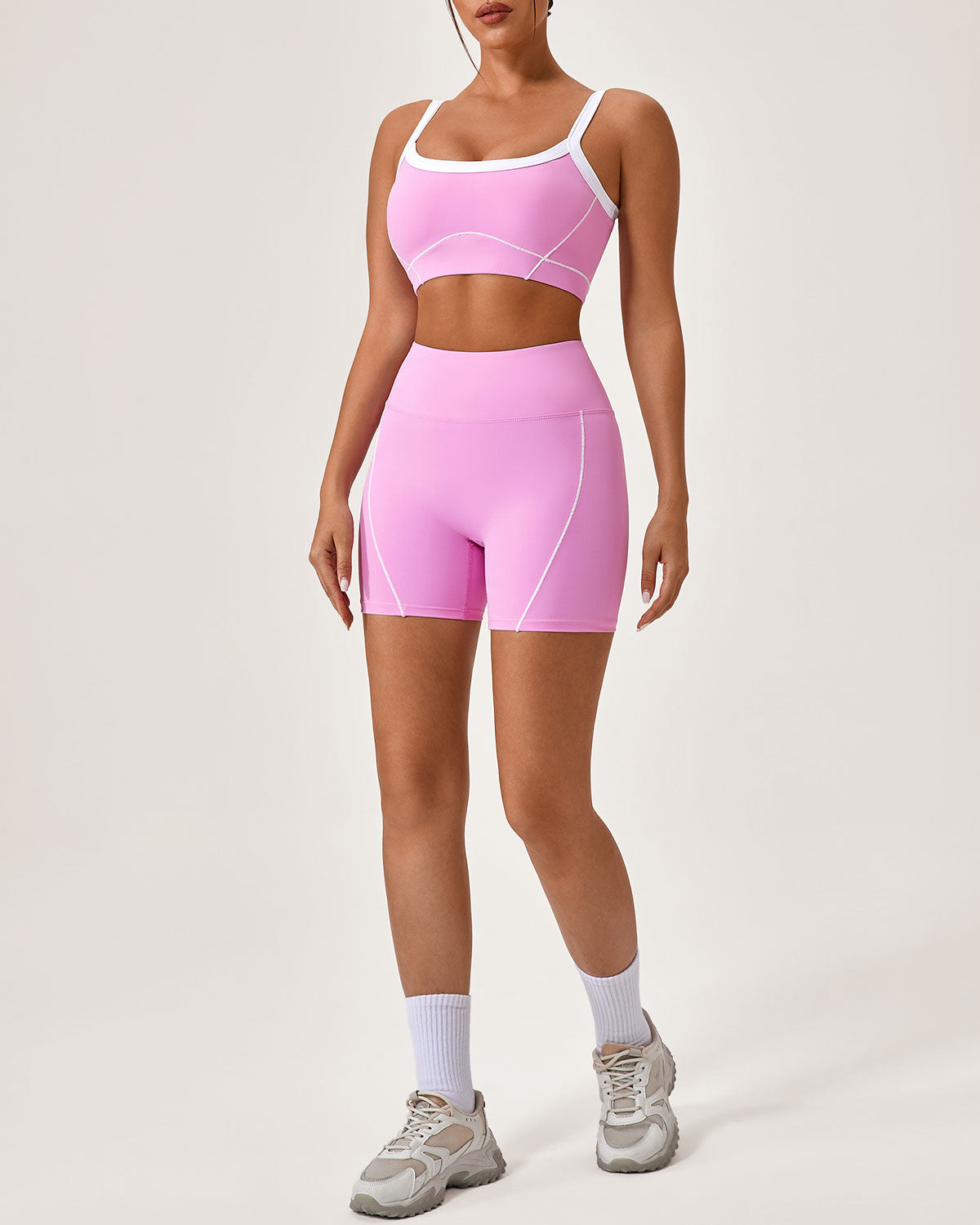 Belltoile™ Pembe Kontrast Yoga Atleti