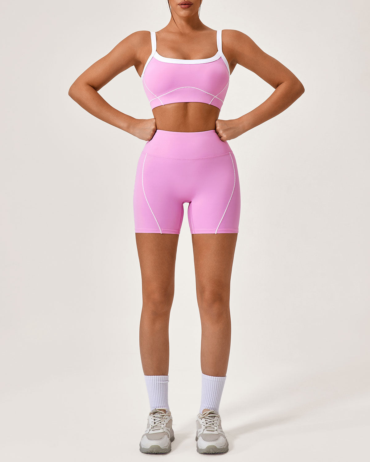 Belltoile™ Pembe Kontrast Yoga Atleti