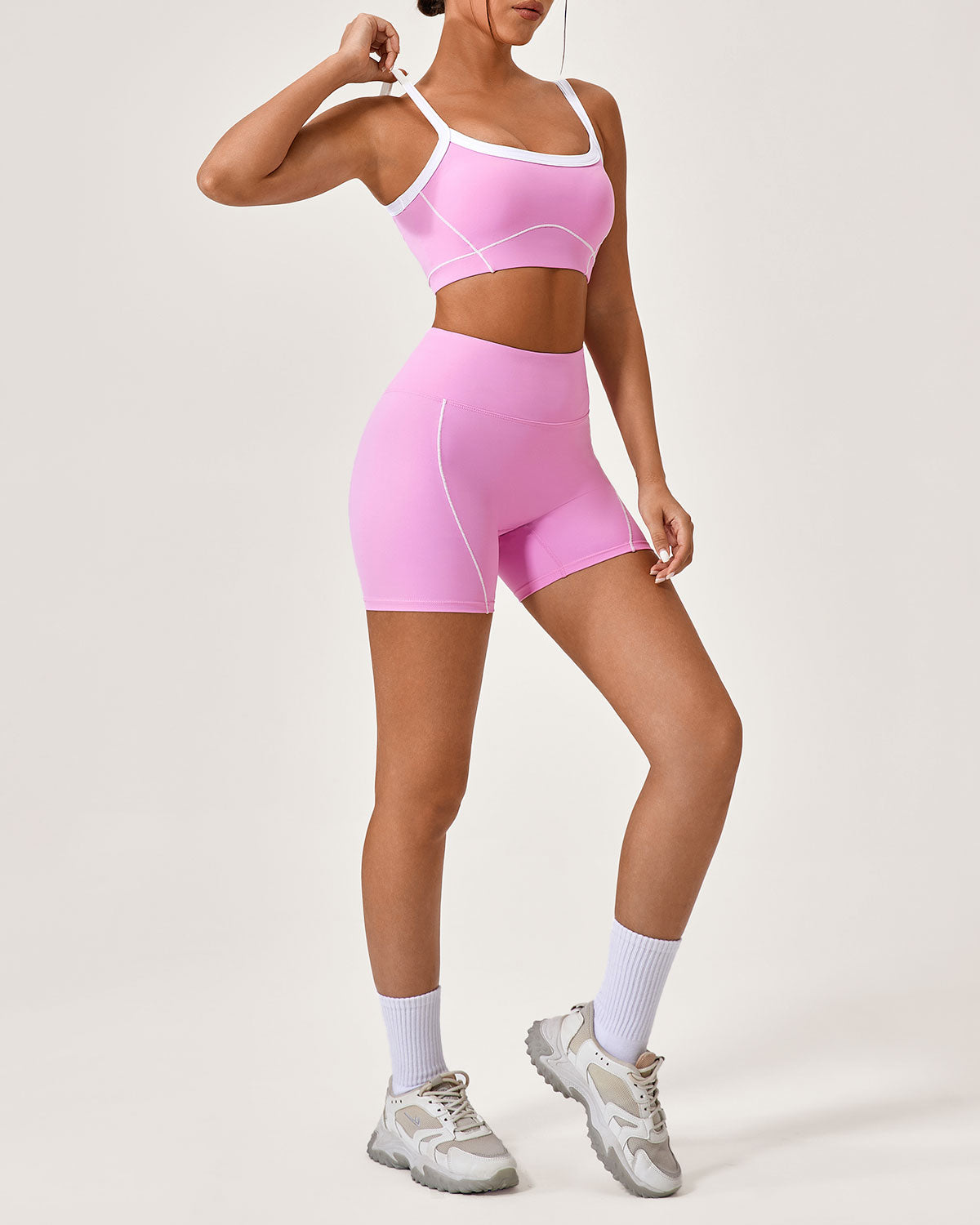 Belltoile™ Pembe Kontrast Yoga Atleti