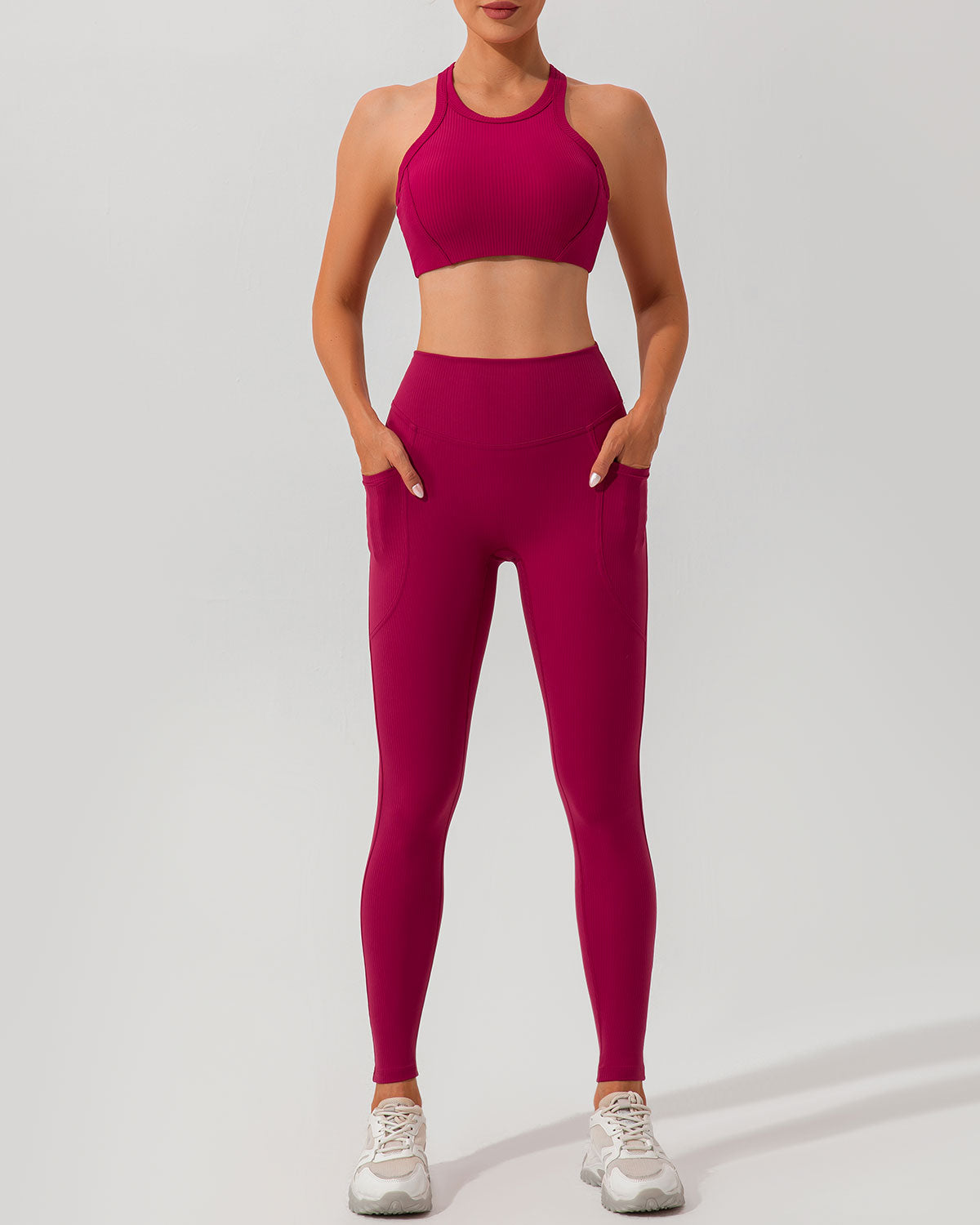 Belltoile™ Kırmızı Çabuk Kuruyan Yüksek Bel Yoga Taytı