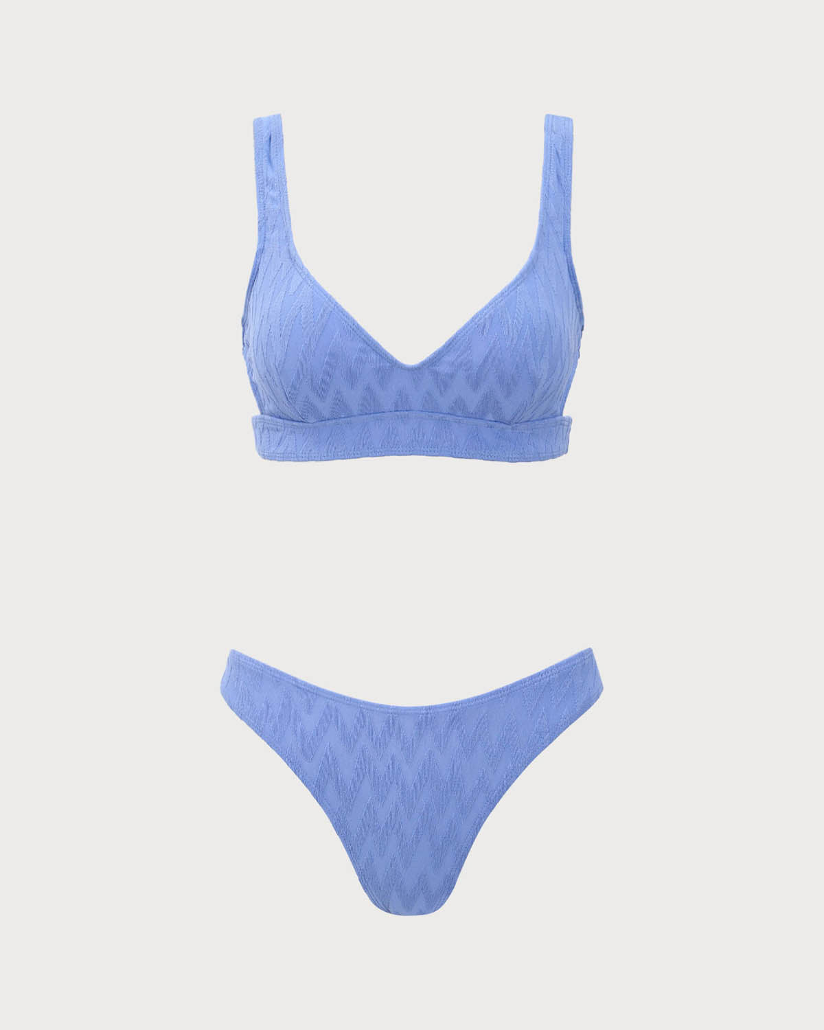 Belltoile™ Mavi Dokulu Yuvarlak Yaka Bikini Takımı