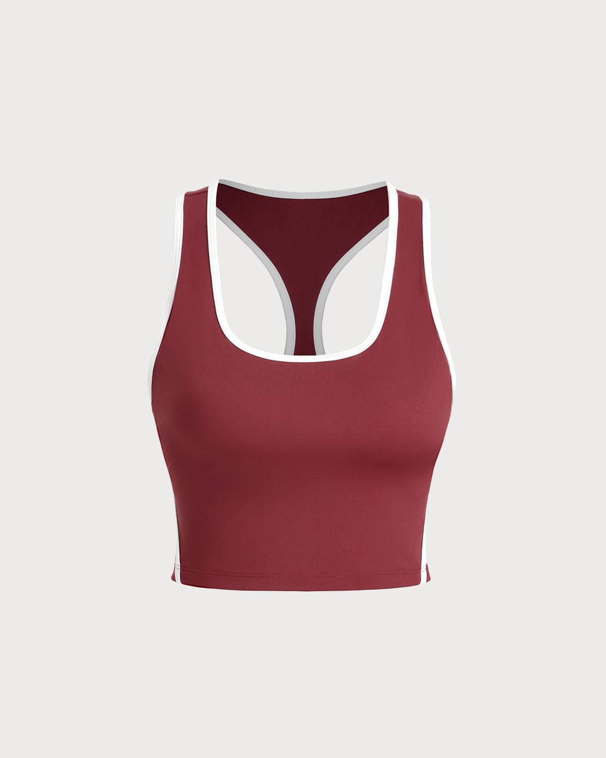 Belltoile™ Kırmızı Yuvarlak Yaka Yoga Atleti - Hafif Destekli
