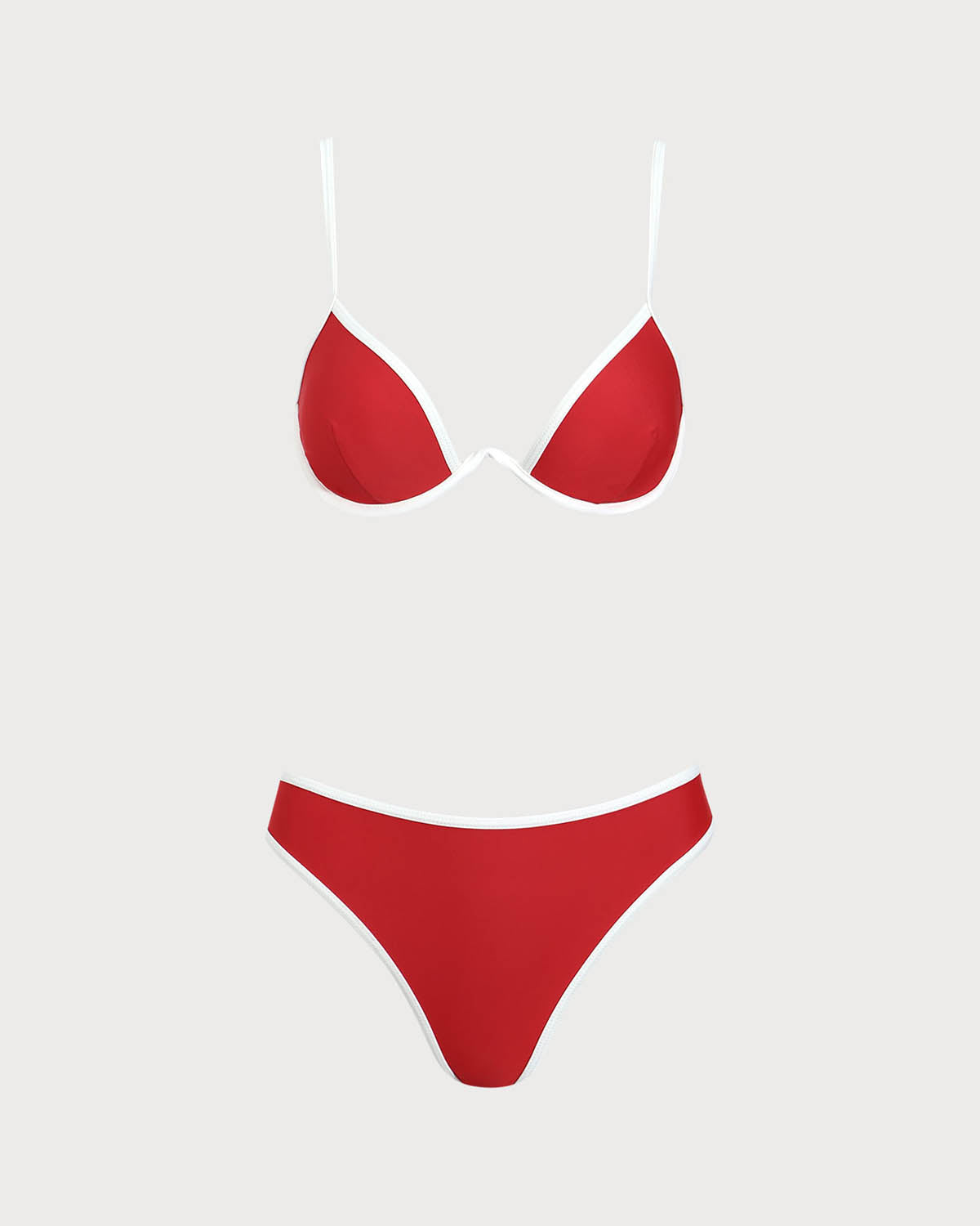 Belltoile™ Kırmızı Kontrast Balenli Bikini Takımı