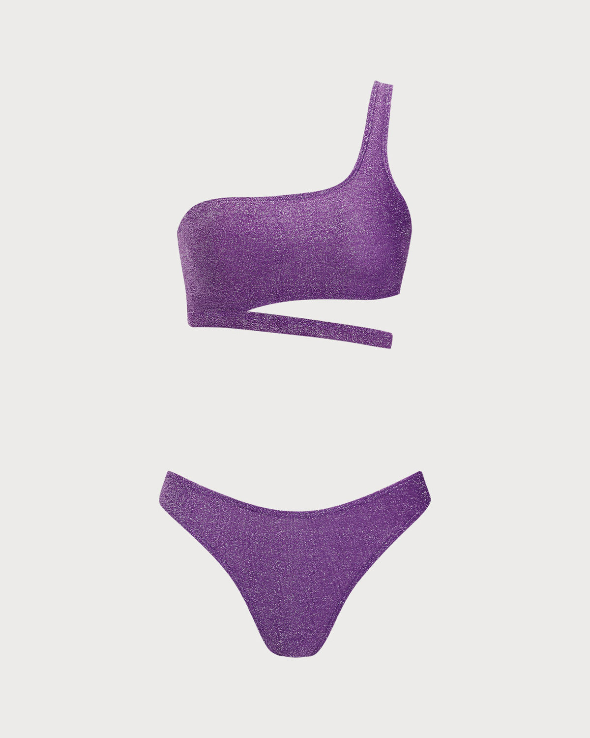 Belltoile™ Mor Simli Tek Omuz Bikini Takımı