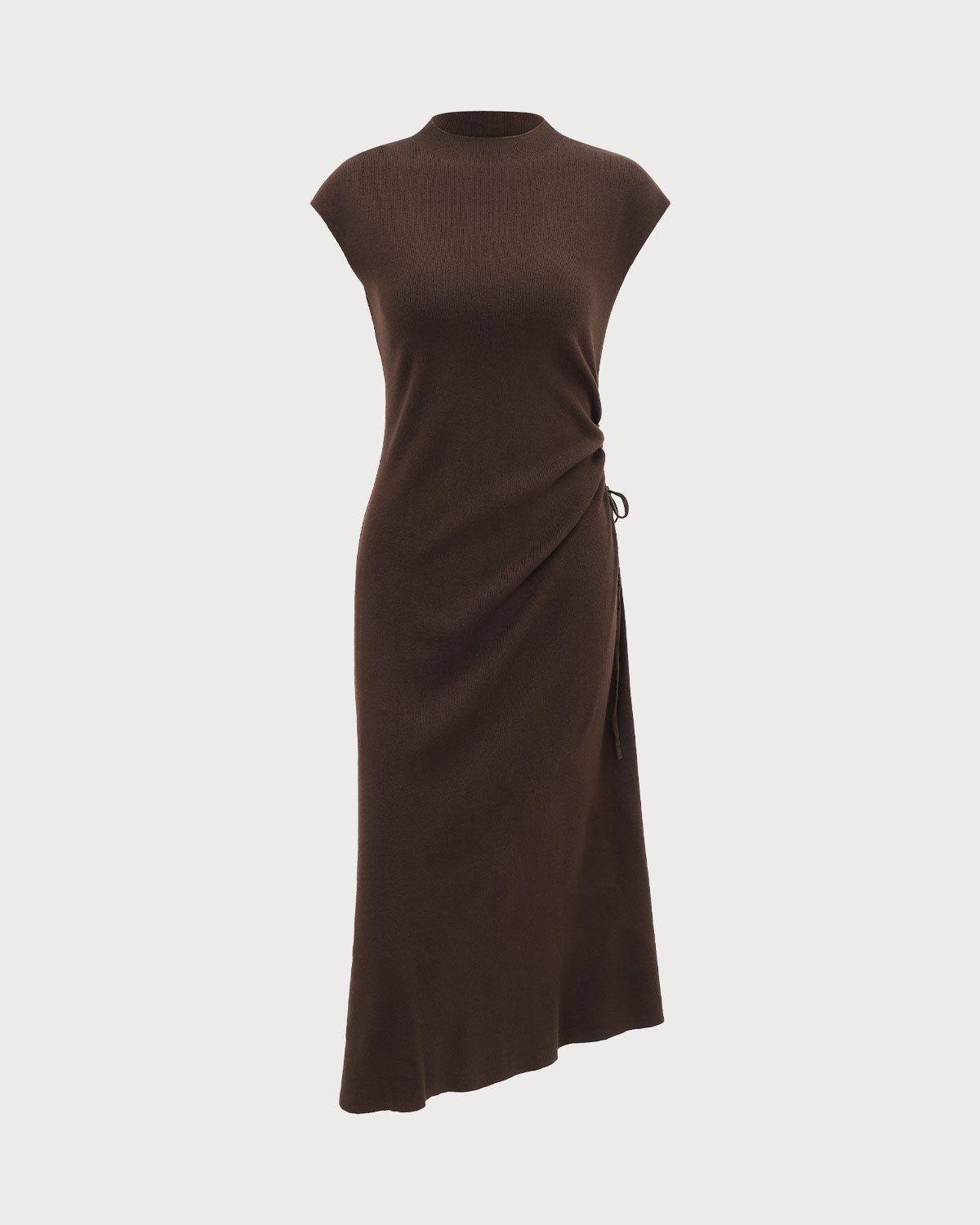 Belltoile™ Kadın Kahve Bodycon Çift Taraflı Triko Elbise