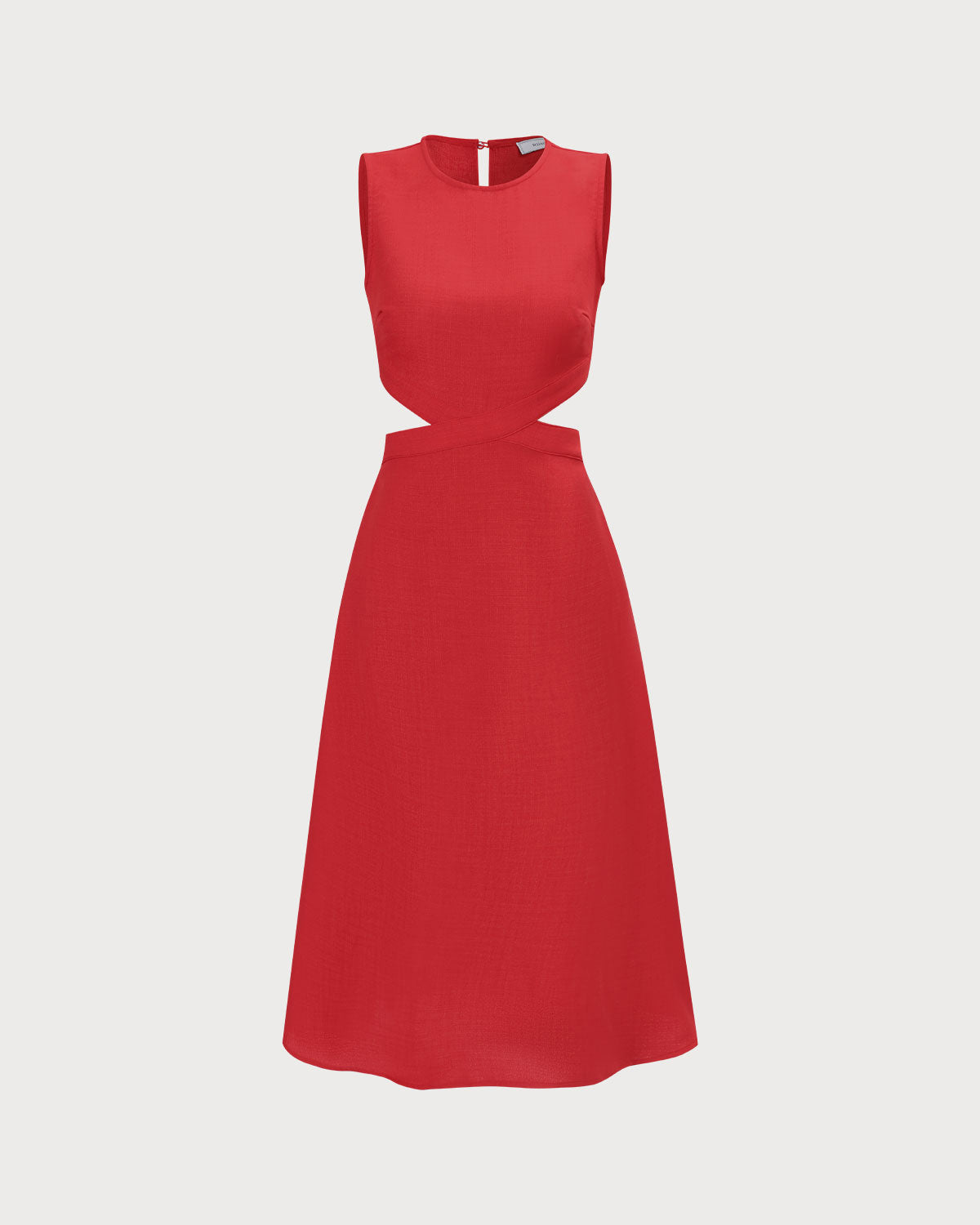 Belltoile Kırmızı Yuvarlak Yaka Cut-Out Midi Elbise