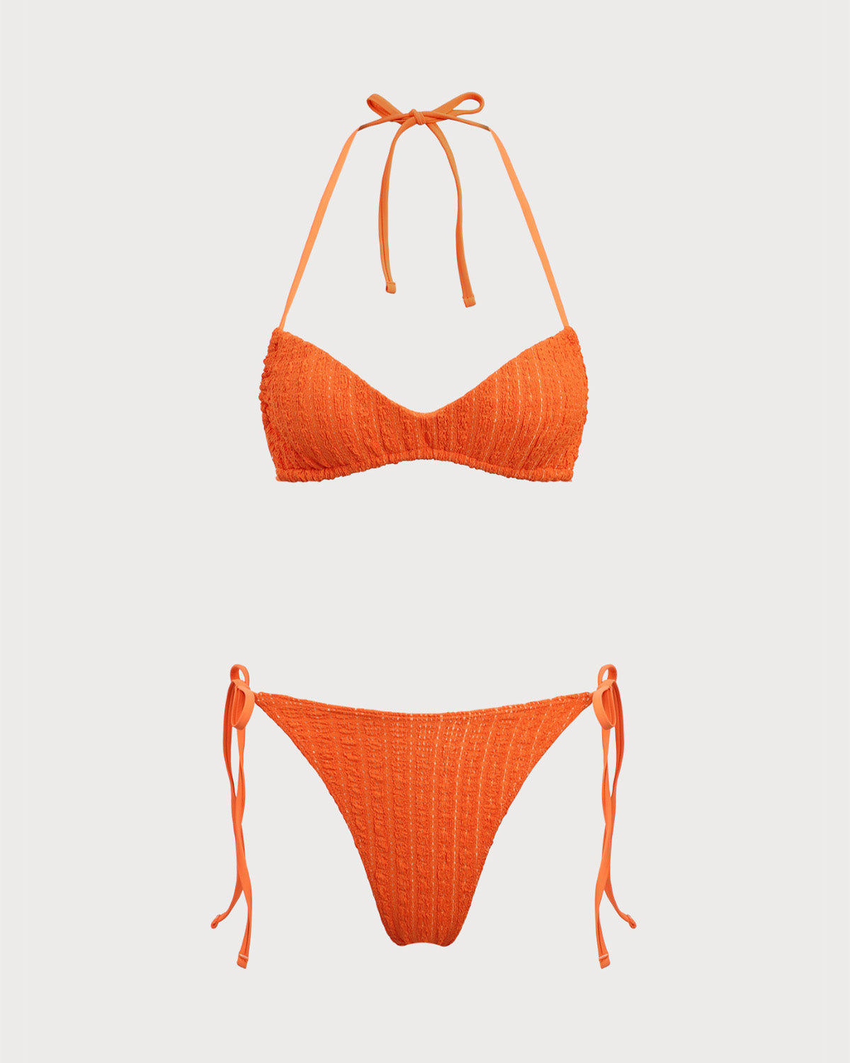 Belltoile™ Turuncu Dokulu Büzgülü Bikini Takımı