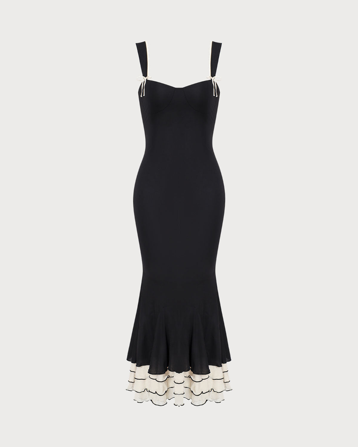 Belltoile Siyah Kalp Yaka Bodycon Slip Maxi Elbise