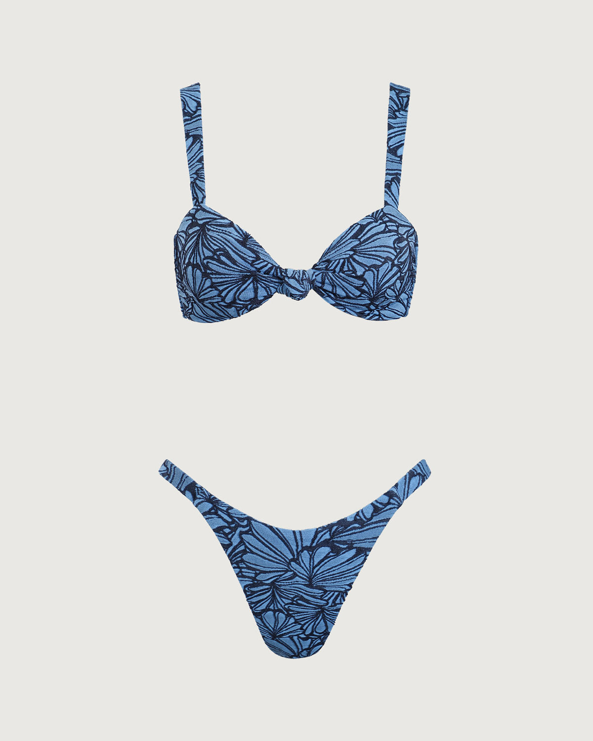 Belltoile™ Mavi Geometrik Twist Bikini Takımı