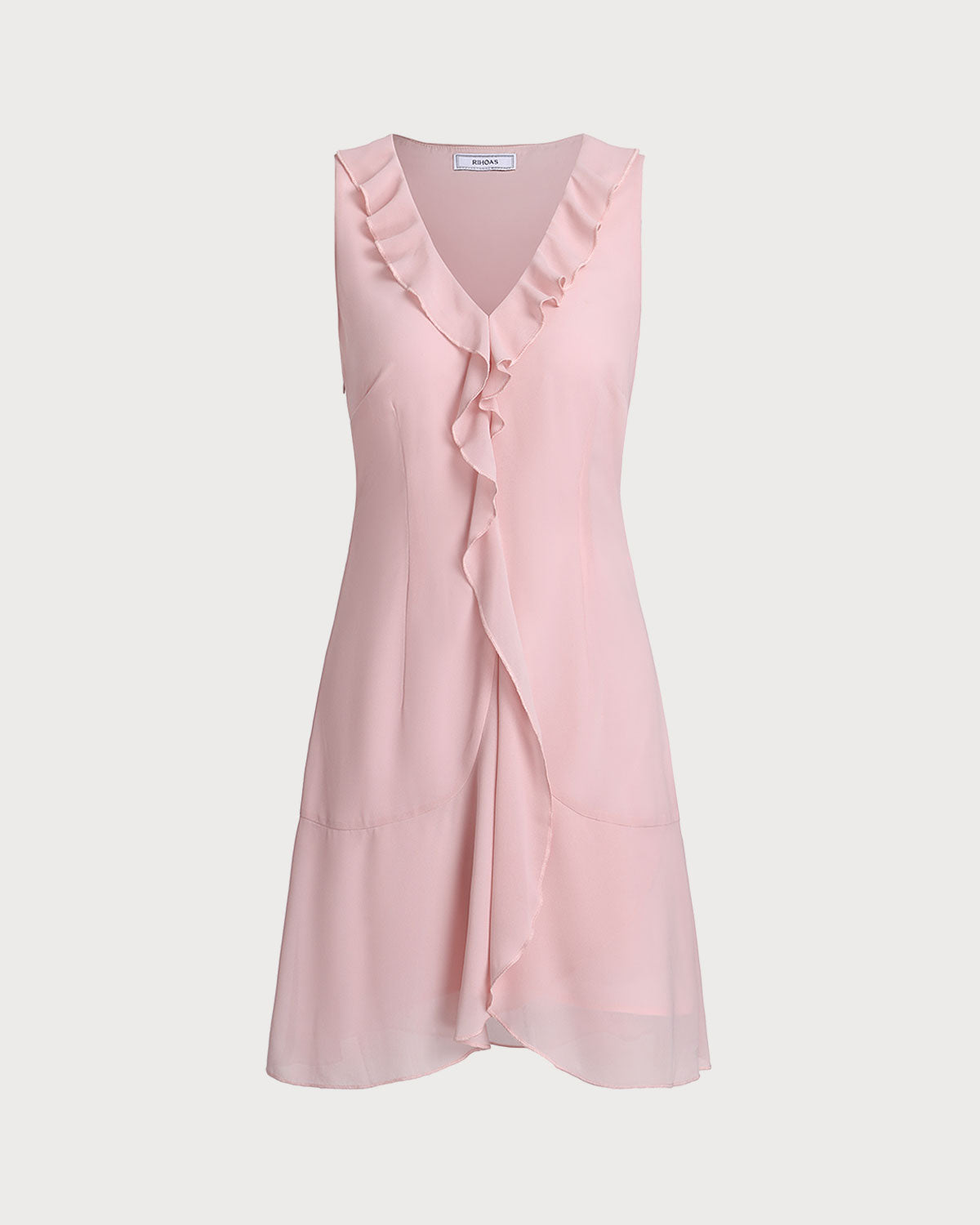 Belltoile Pembe Fırfırlı Kolsuz Mini Elbise