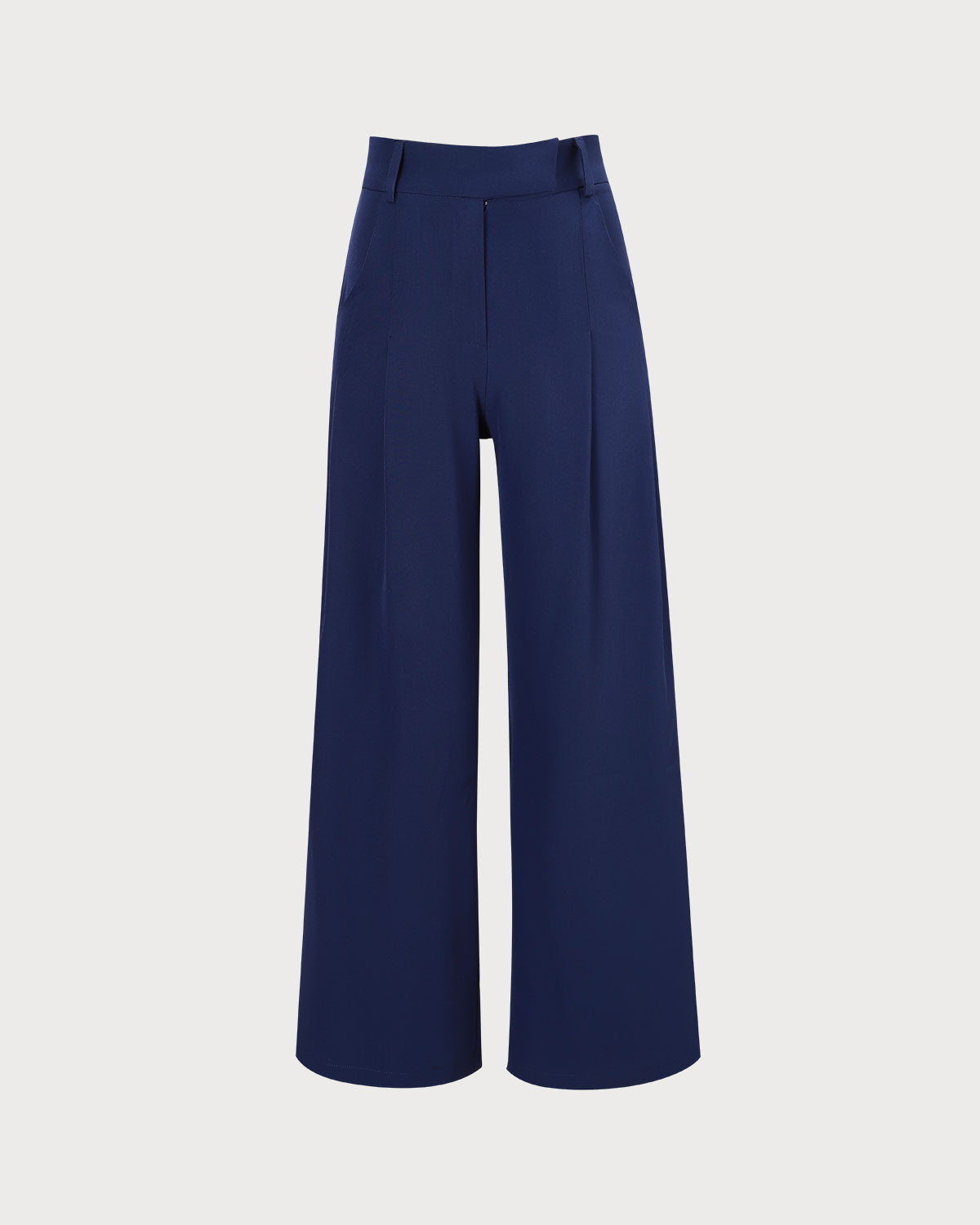 Belltoile™ Lacivert Yüksek Bel Cepli Düz Pantolon