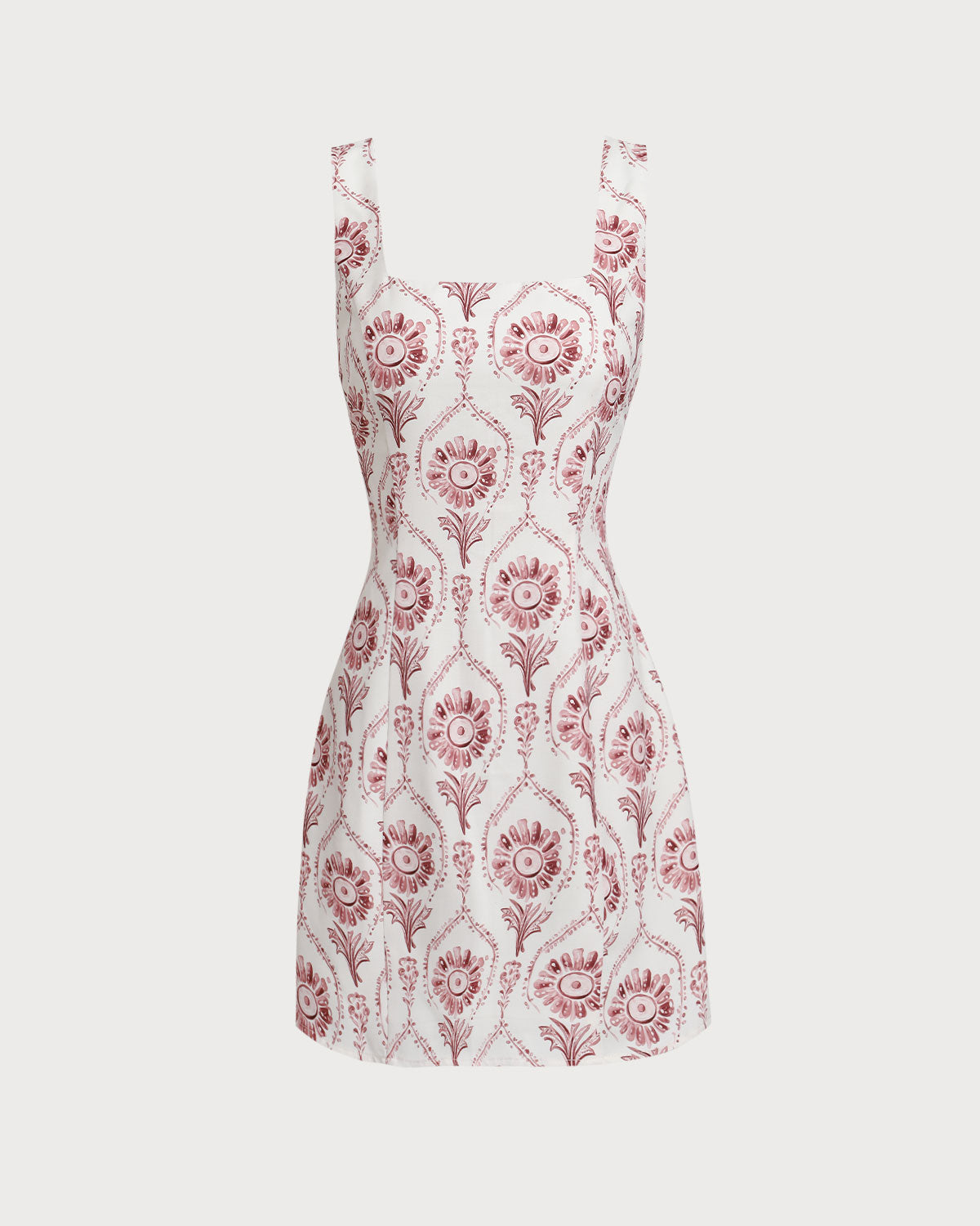 Belltoile Pembe Kare Yaka Çiçek Slip Mini Elbise