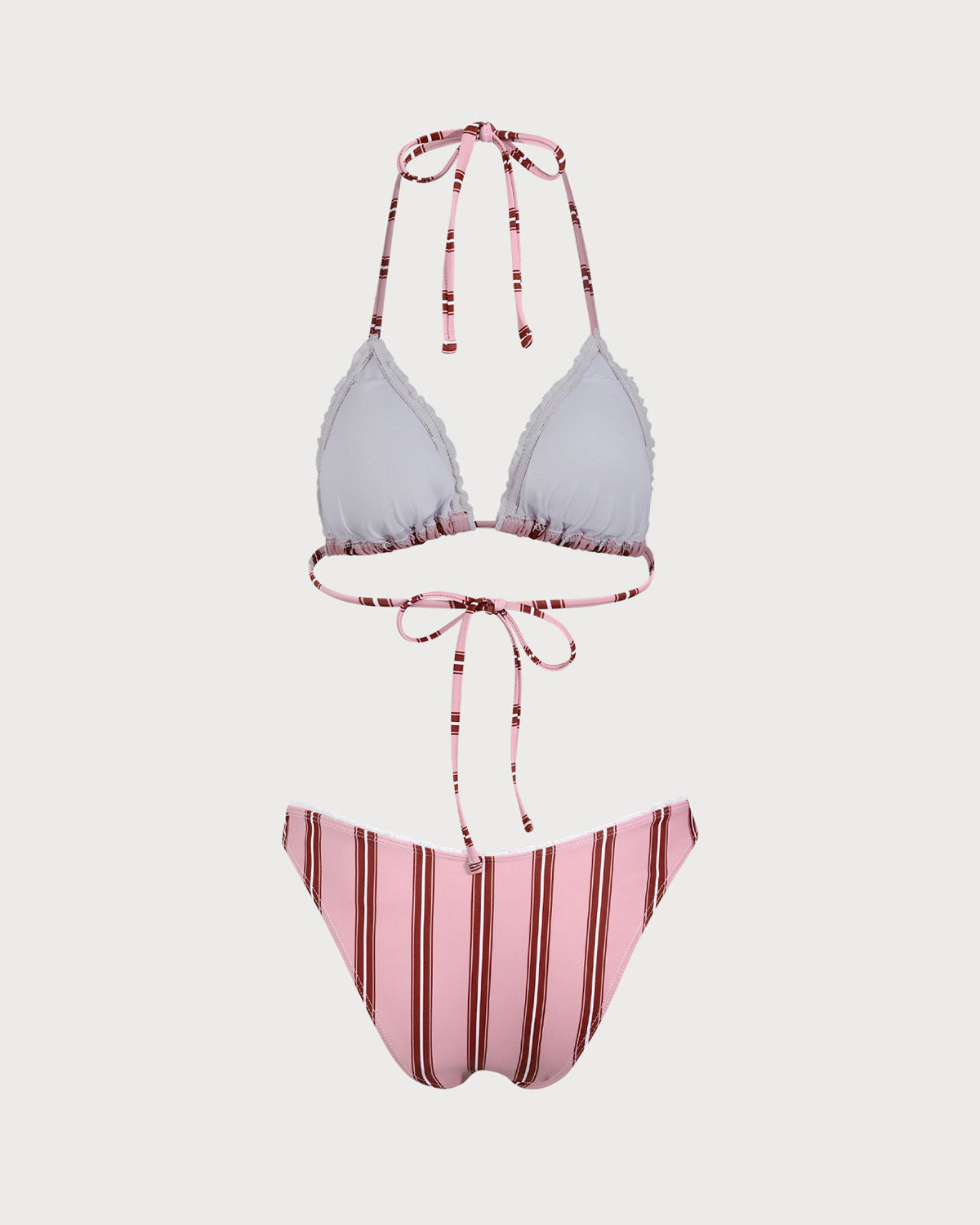 Belltoile™ Pembe Çizgili Halter Bikini Takımı