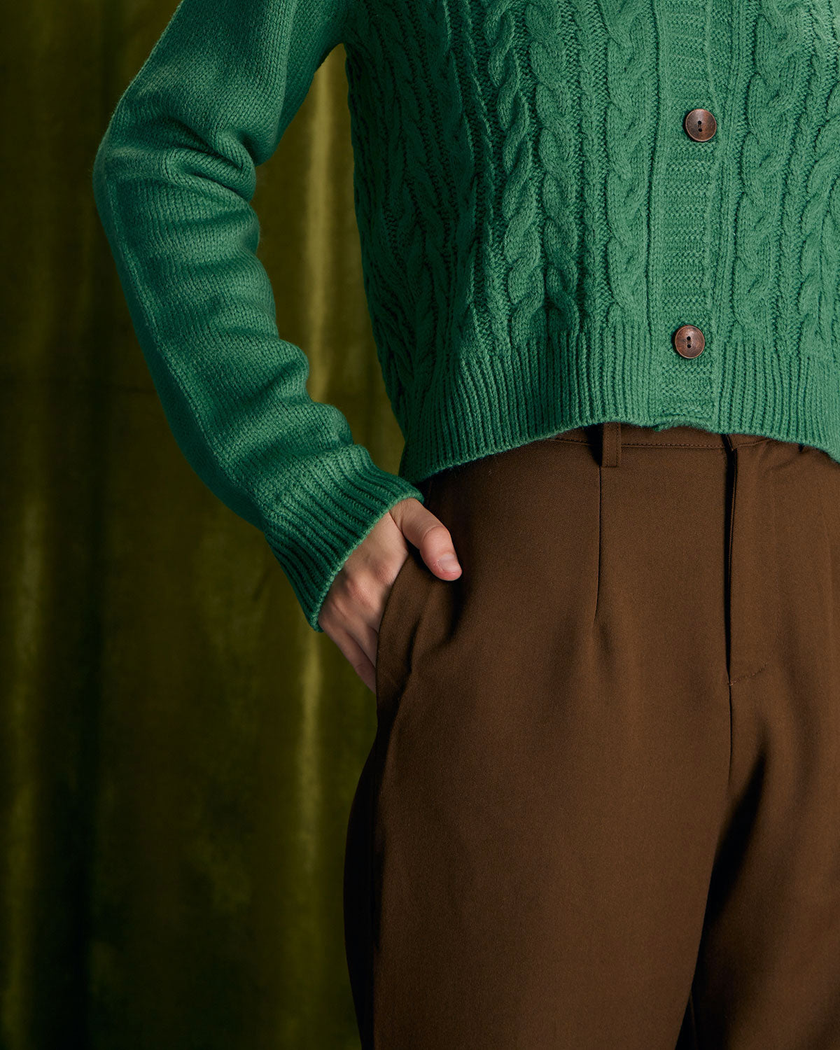 Belltoile™ The Coffee Button Eğimli Cepli Düz Pantolon