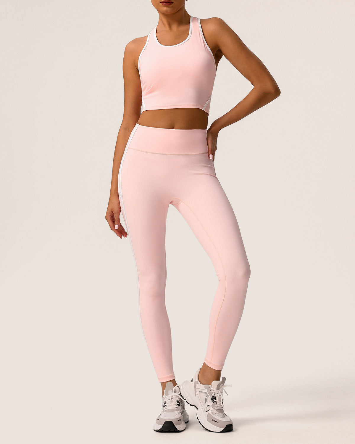 Belltoile™ Pembe Yuvarlak Yaka Yoga Atleti - Hafif Destekli