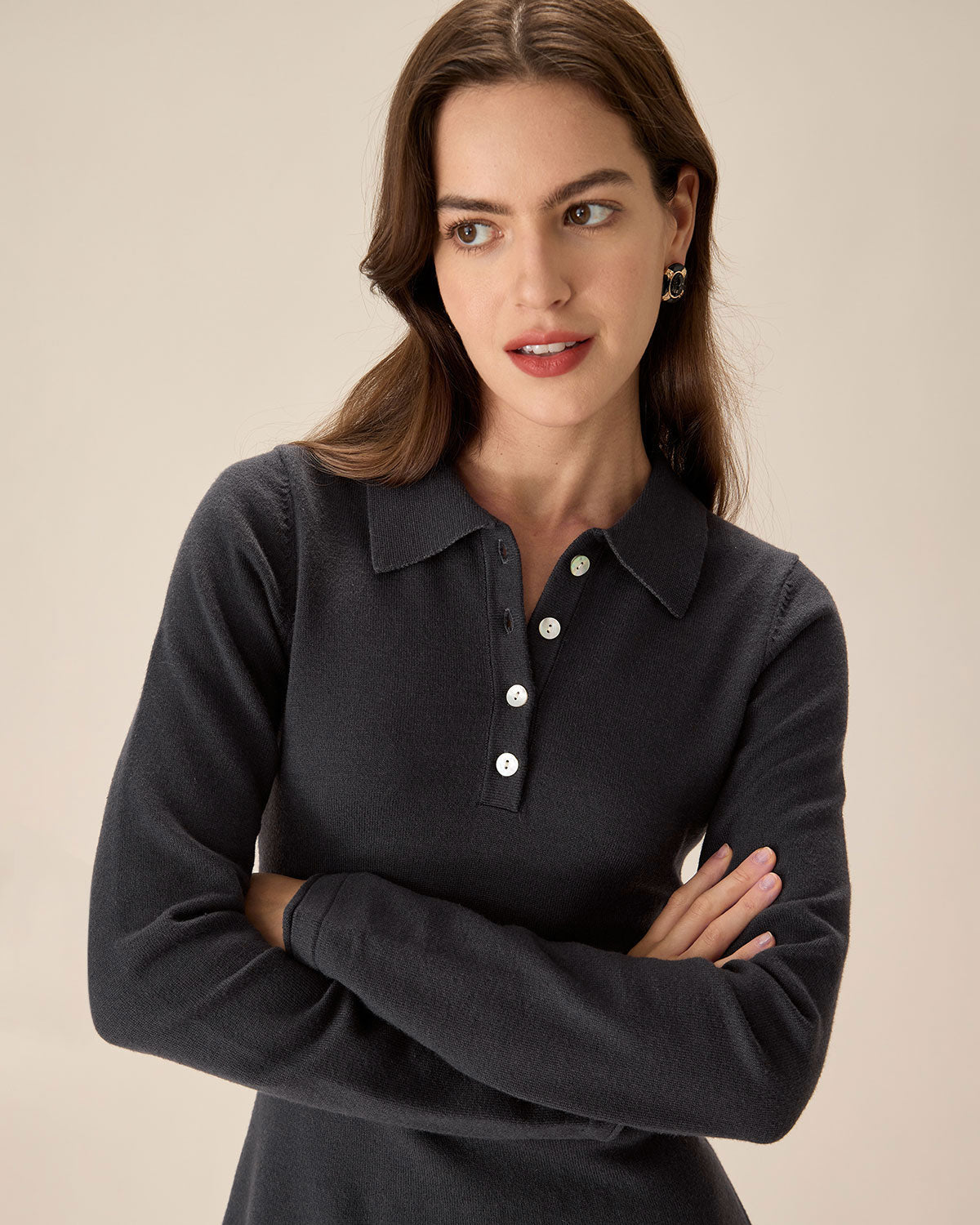 Belltoile™ Gri Piliseli Kazak Mini Elbise
