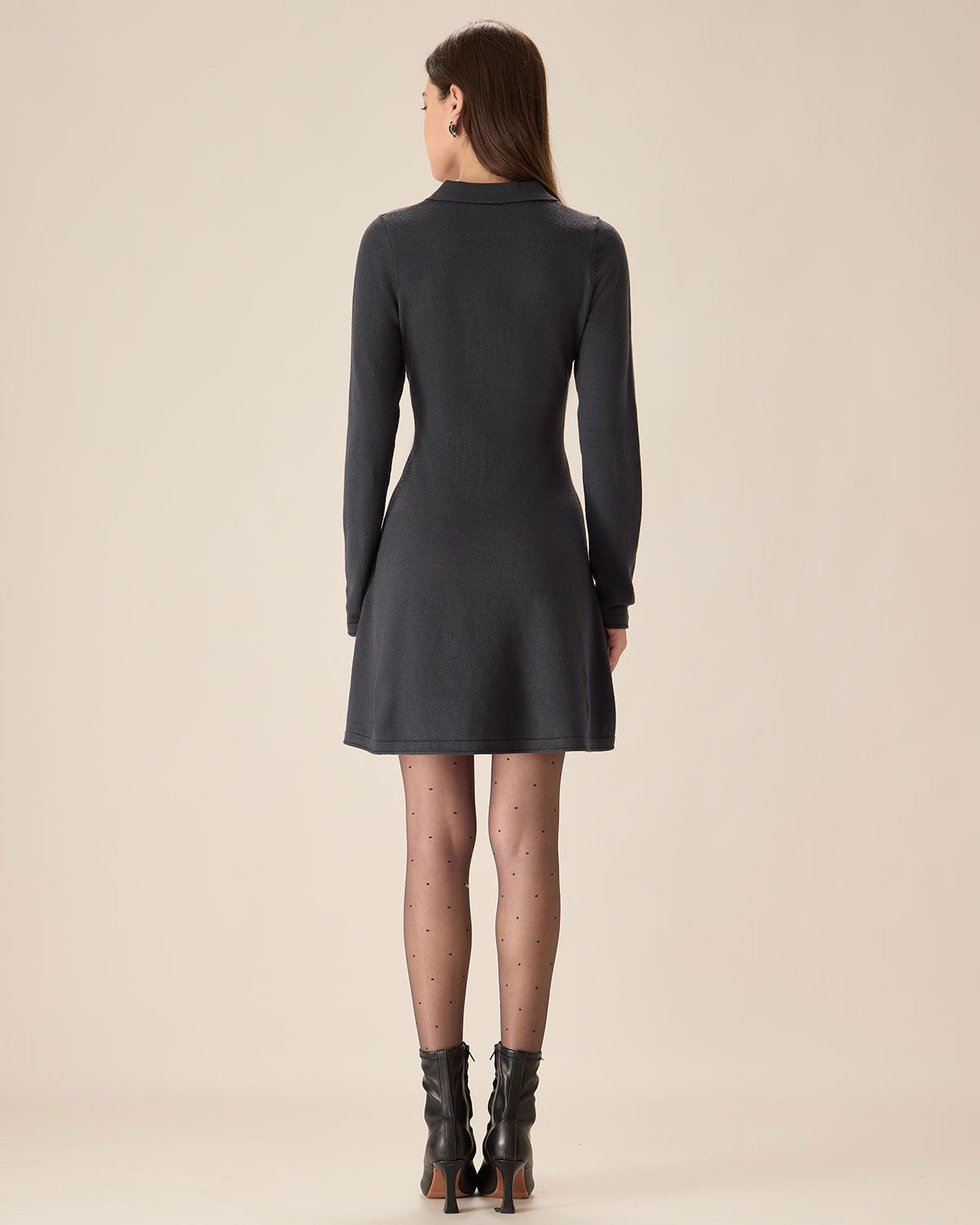 Belltoile™ Gri Piliseli Kazak Mini Elbise