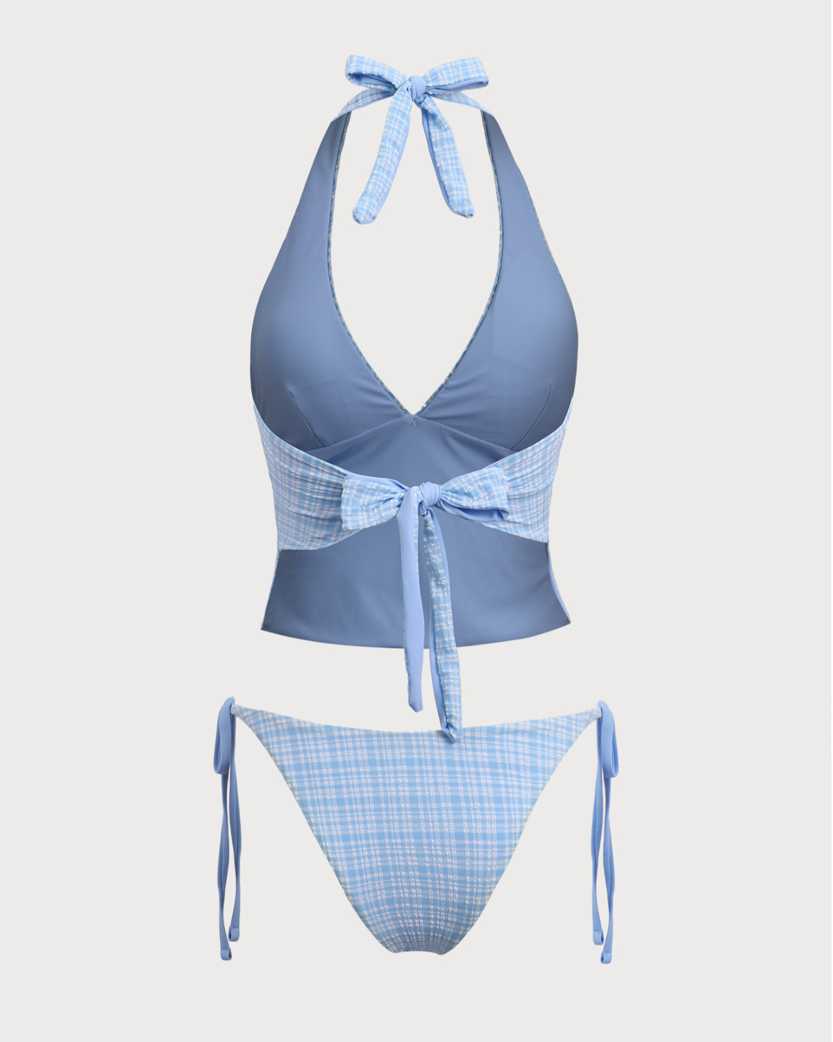 Belltoile™ Mavi Örme Ekose Tankini Mayo