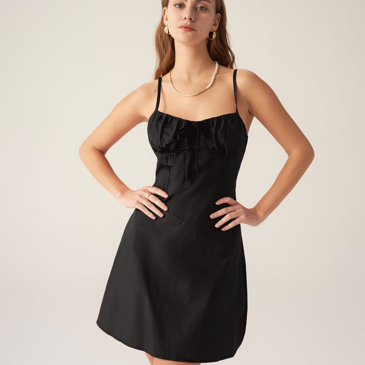 Belltoile™ Siyah Dantelli Slip Mini Elbise