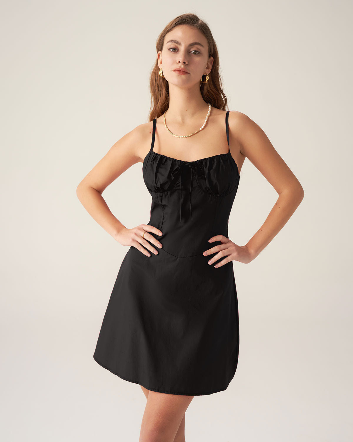 Belltoile™ Siyah Dantelli Slip Mini Elbise