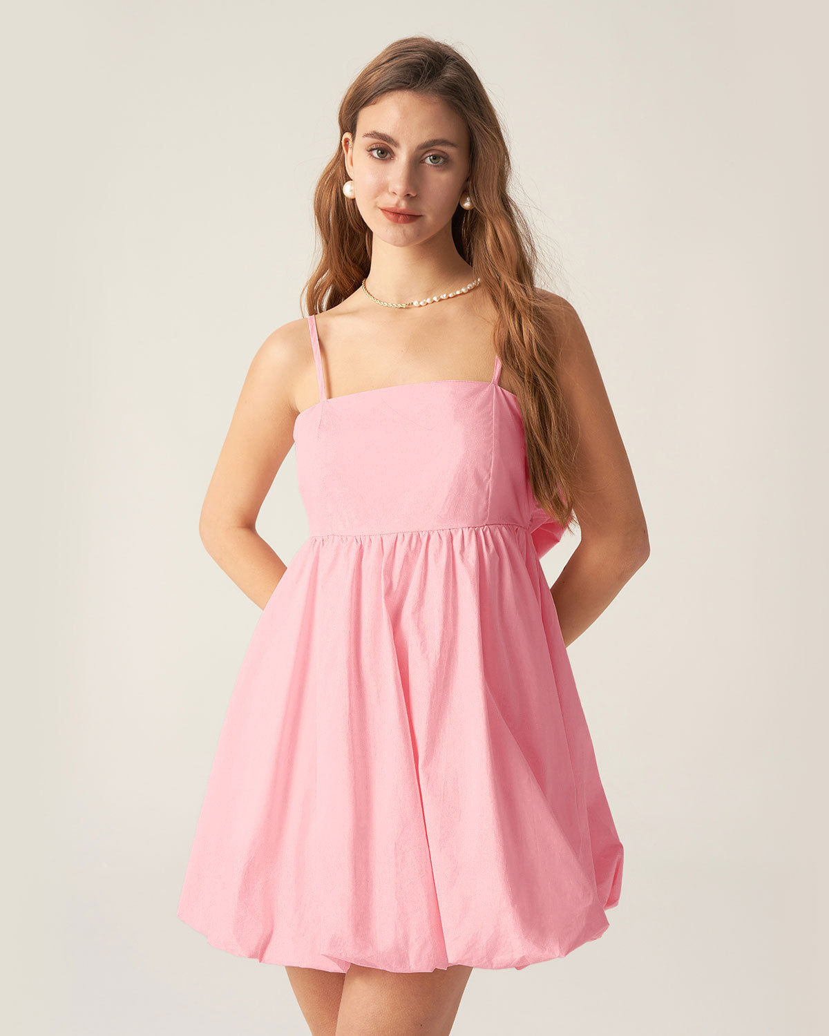Belltoile™ Pembe Fiyonklu Dantelli Slip Mini Elbise