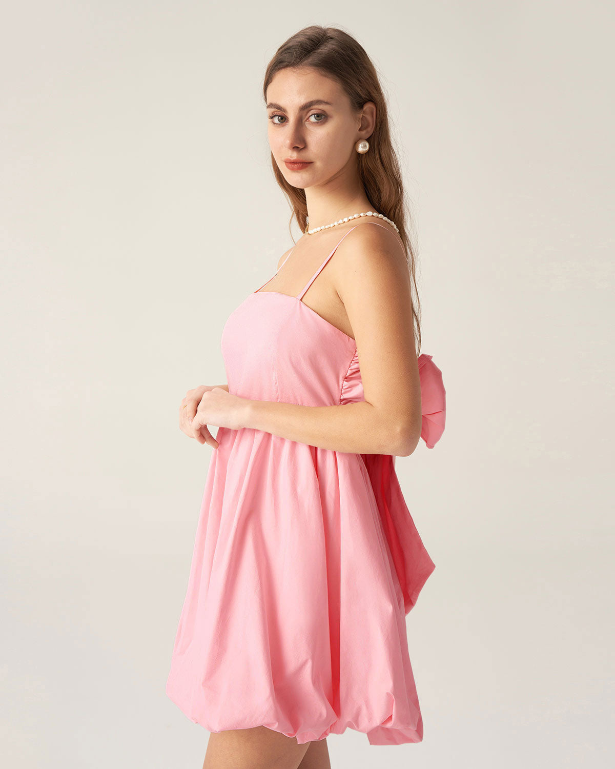 Belltoile™ Pembe Fiyonklu Dantelli Slip Mini Elbise