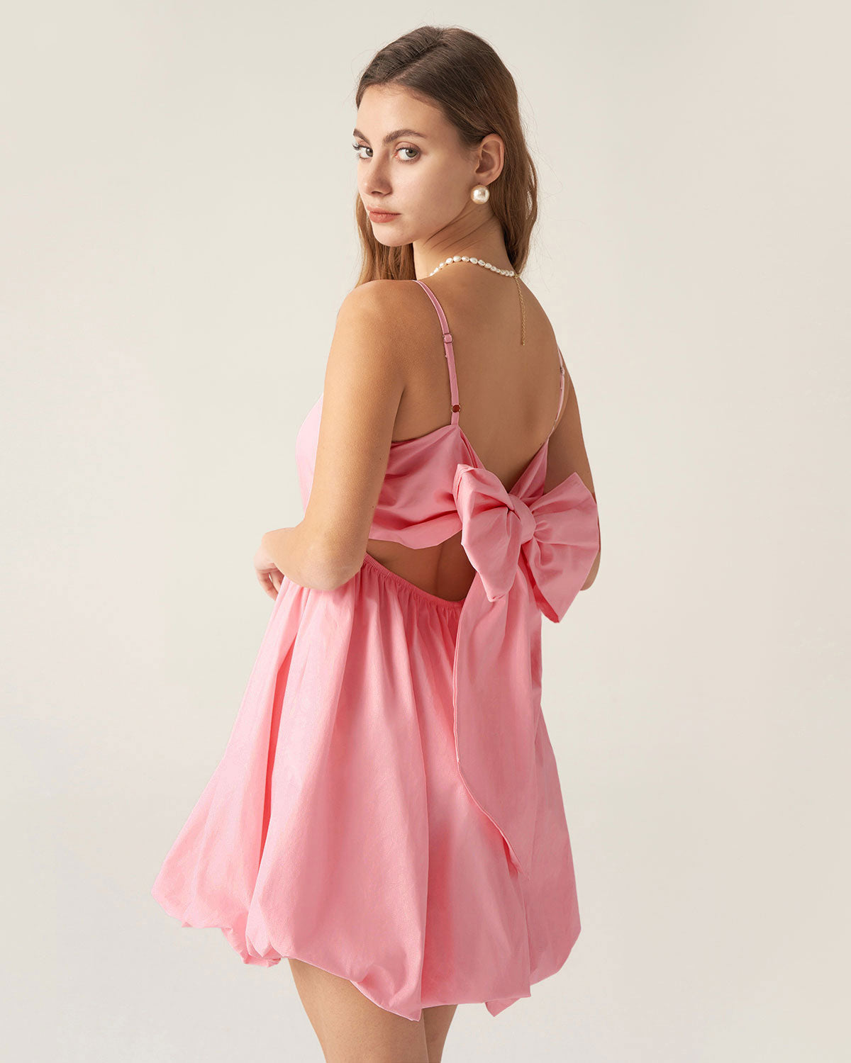 Belltoile™ Pembe Fiyonklu Dantelli Slip Mini Elbise