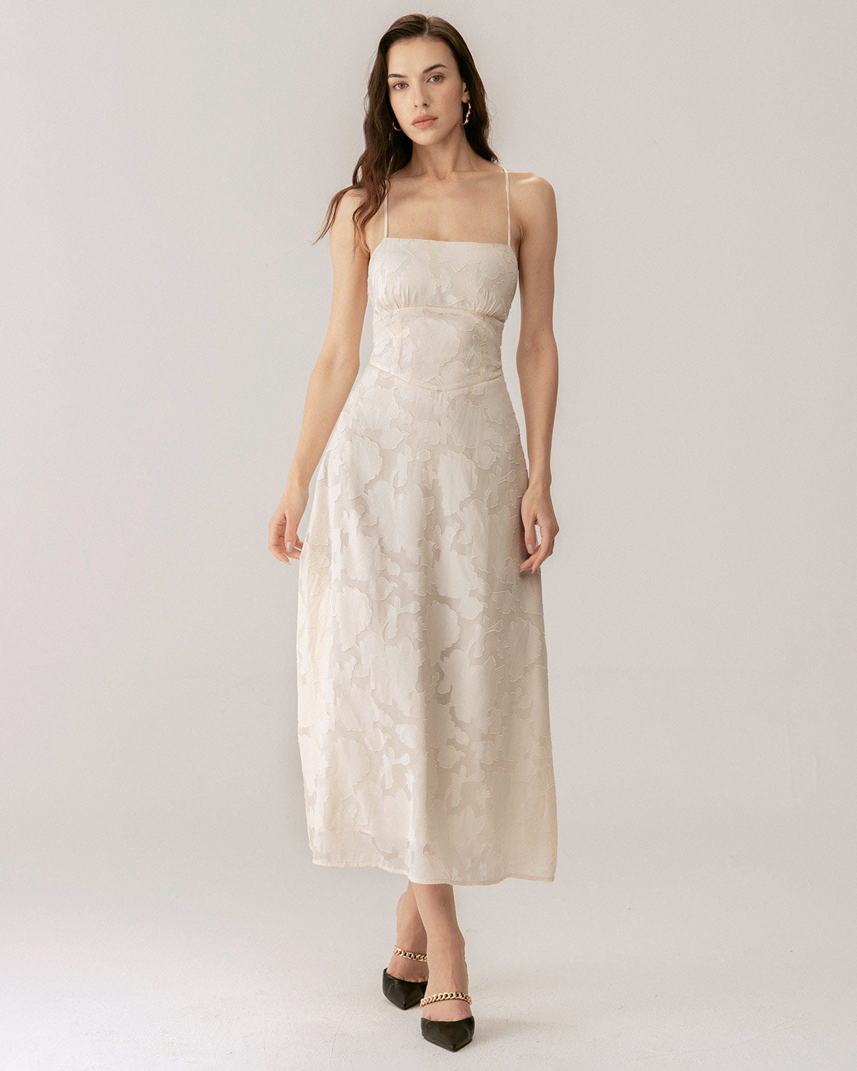 Belltoile Kayısı Jakarlı Korse Slip Maxi Elbise