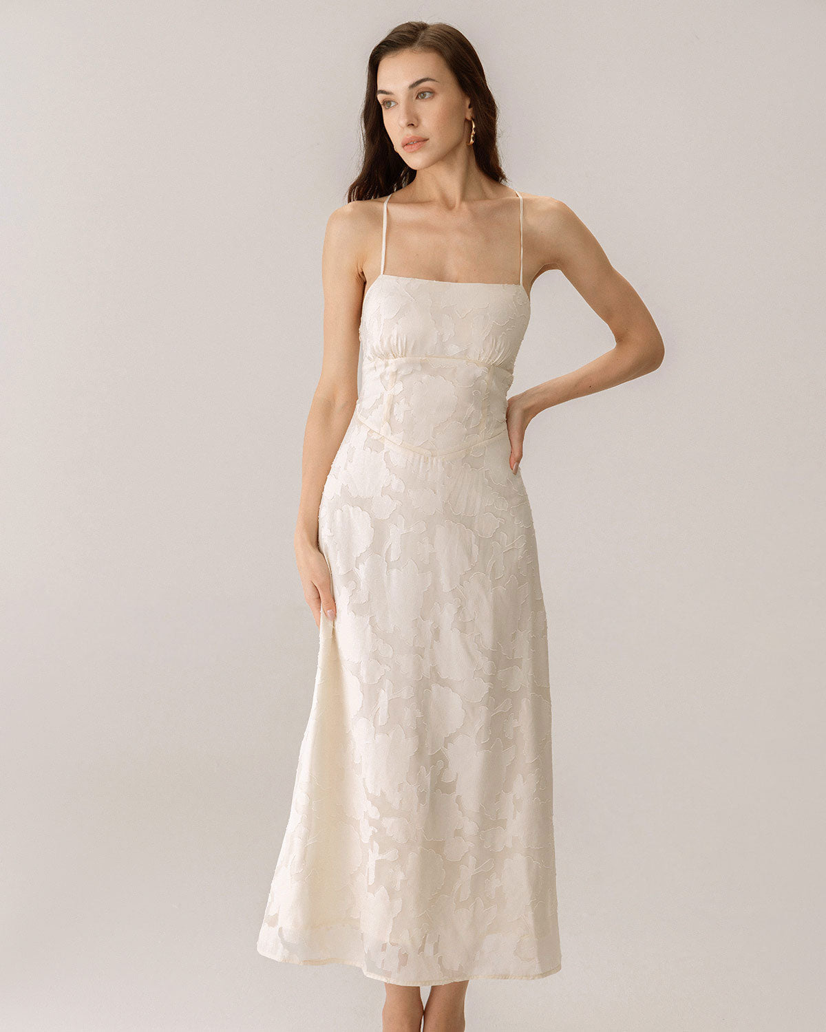 Belltoile Kayısı Jakarlı Korse Slip Maxi Elbise