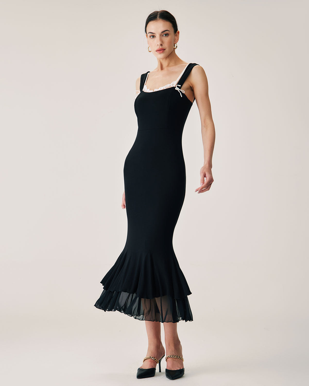 Belltoile Siyah Bodycon Slip Maxi Elbise