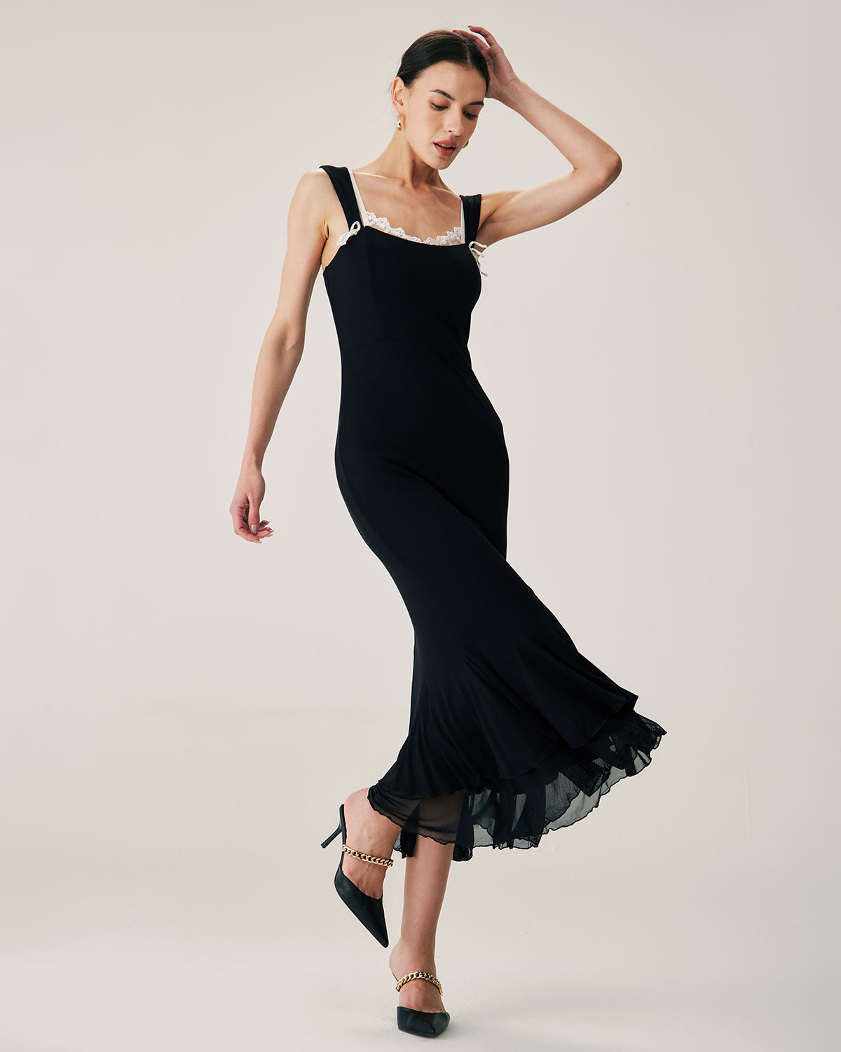 Belltoile Siyah Bodycon Slip Maxi Elbise