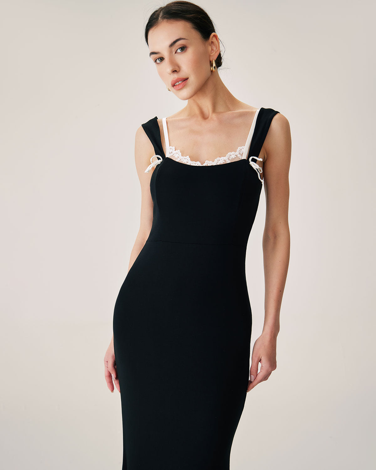 Belltoile Siyah Bodycon Slip Maxi Elbise
