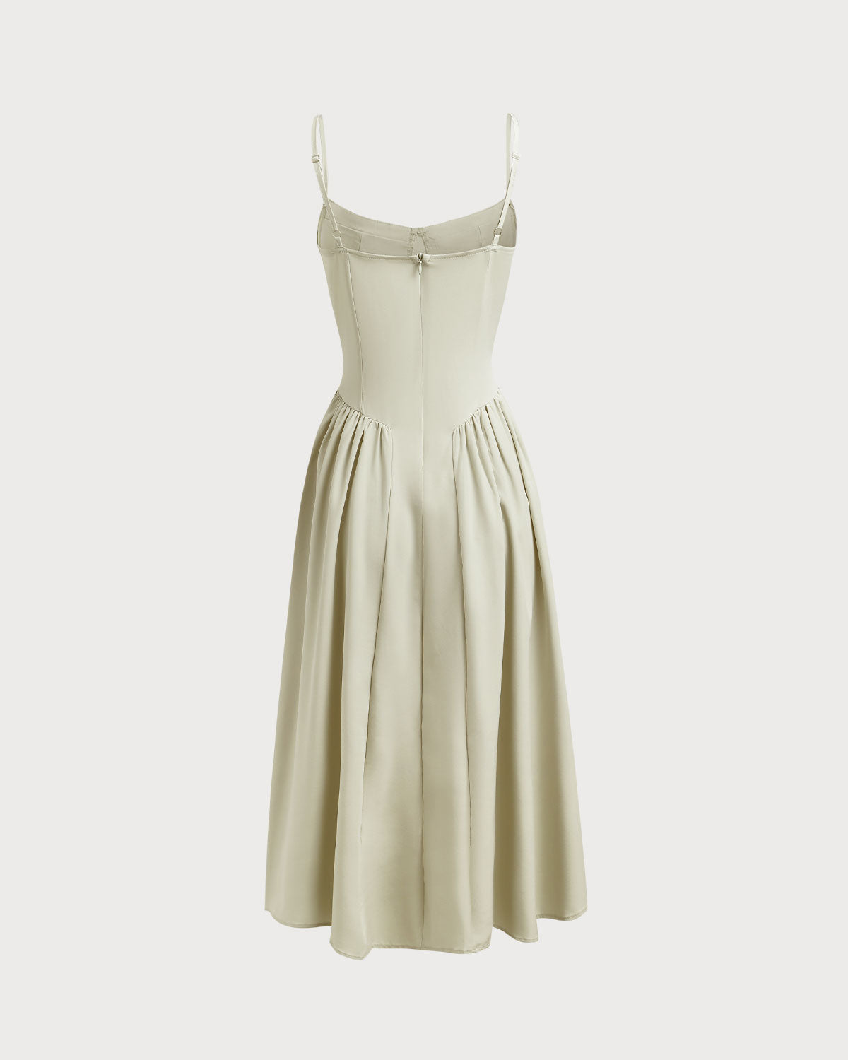 Belltoile Yeşil Kare Yaka Cepli Slip Midi Elbise