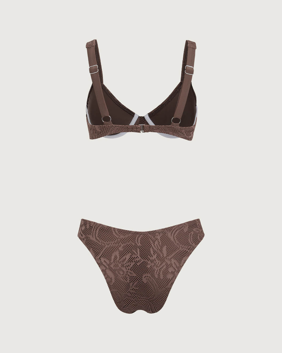 Belltoile™ Kahverengi File Balenli Bikini Takımı