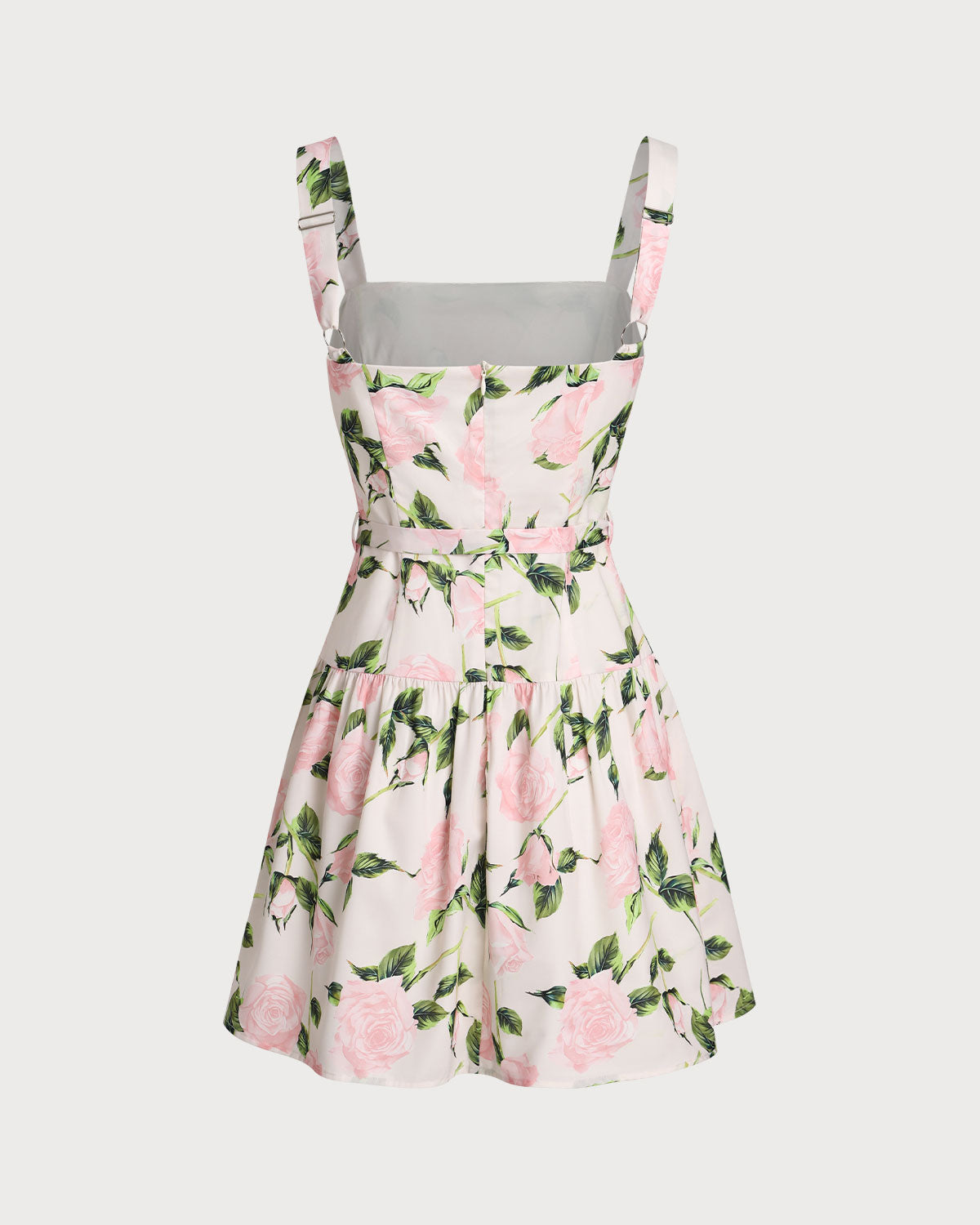 Belltoile Pembe Çiçekli Dantelli Kuşaklı Slip Mini Elbise